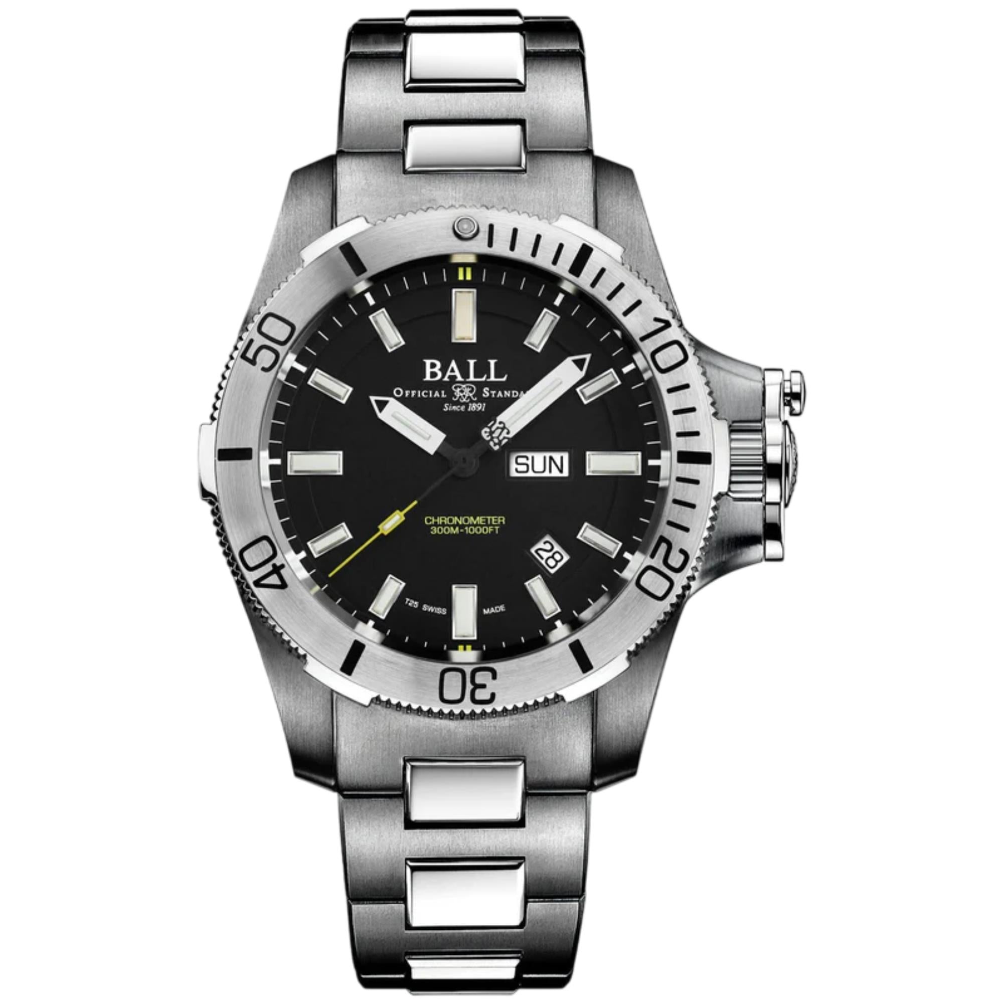 BALL Submarine Warfare Automatic Black Dial Stainless Steel Bracelet Men's Watch DM2276A-S2CJ-BK