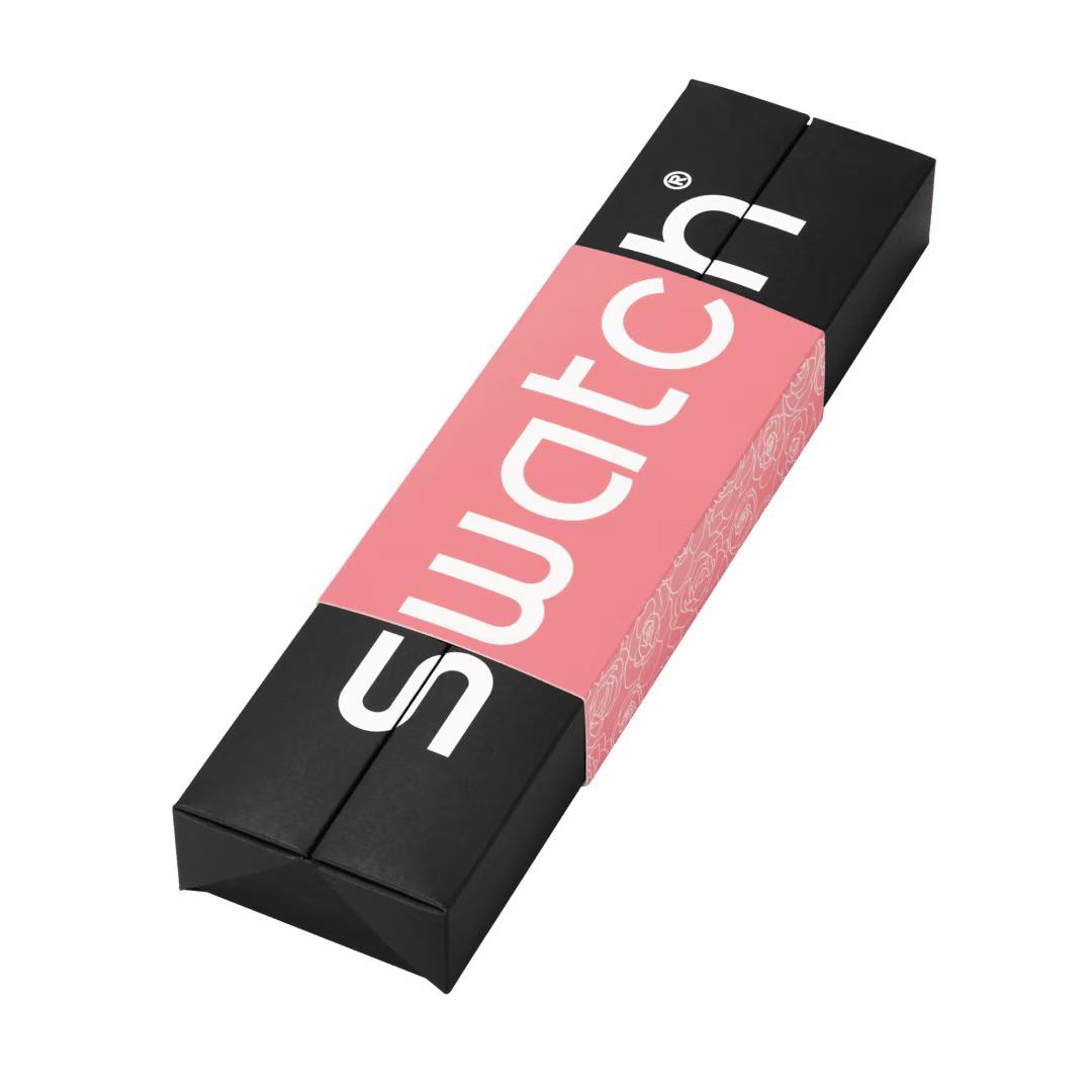 Swatch Pink Petal Promise Pink Dial Leather Strap Watch YLS234