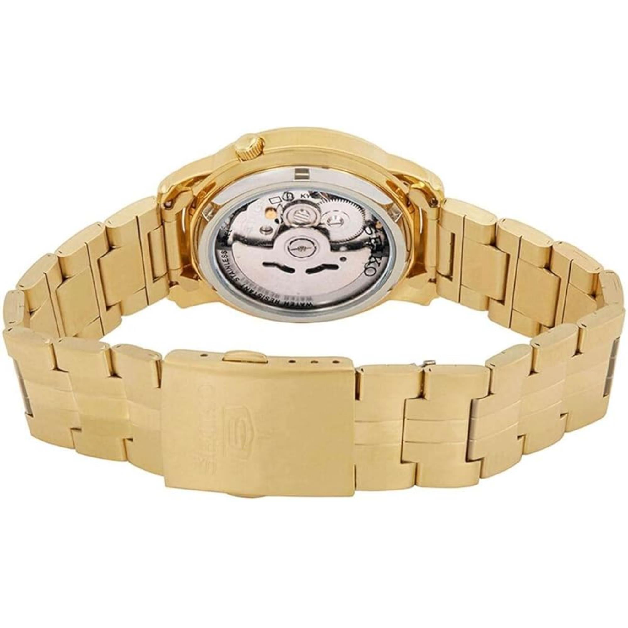 Seiko 5 Automatic Gold Dial Stainless Steel Strap Men's Watch SNKL86K1