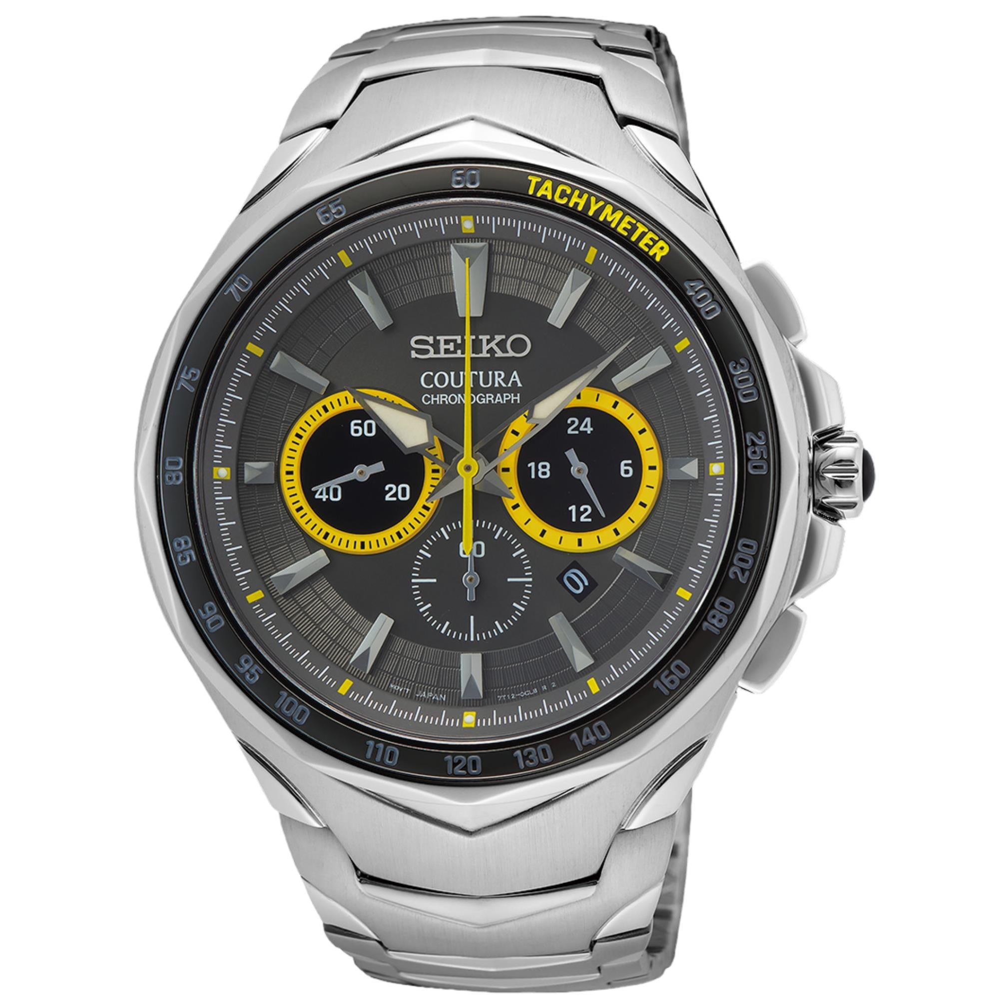 Seiko Coutura Quartz Chronograph Black Dial Stainless Steel Strap Men's Watch SRWZ27P9