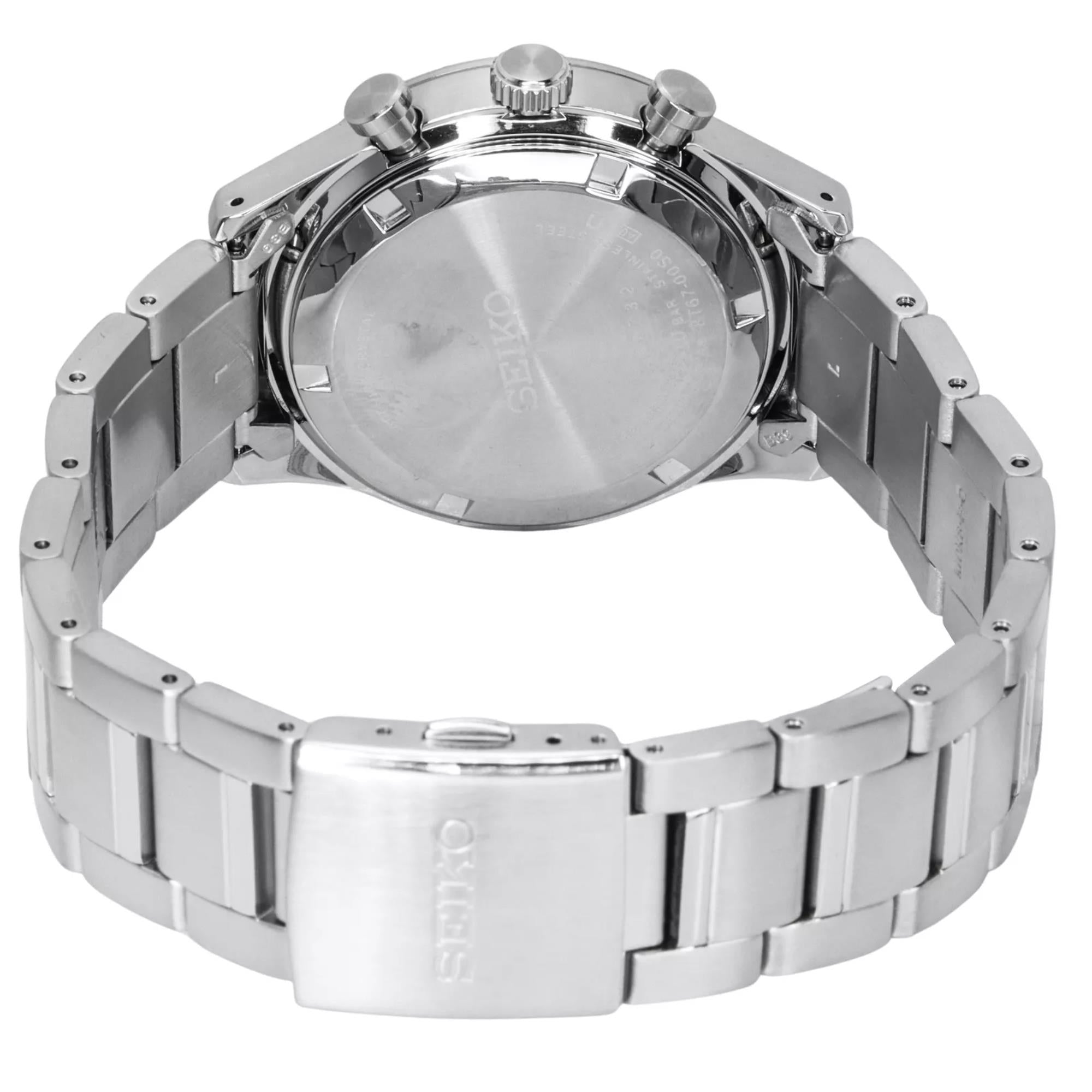 Seiko Conceptual 39.5mm Chronograph Black Dial Steel Mens Quartz Watch SSB419P1