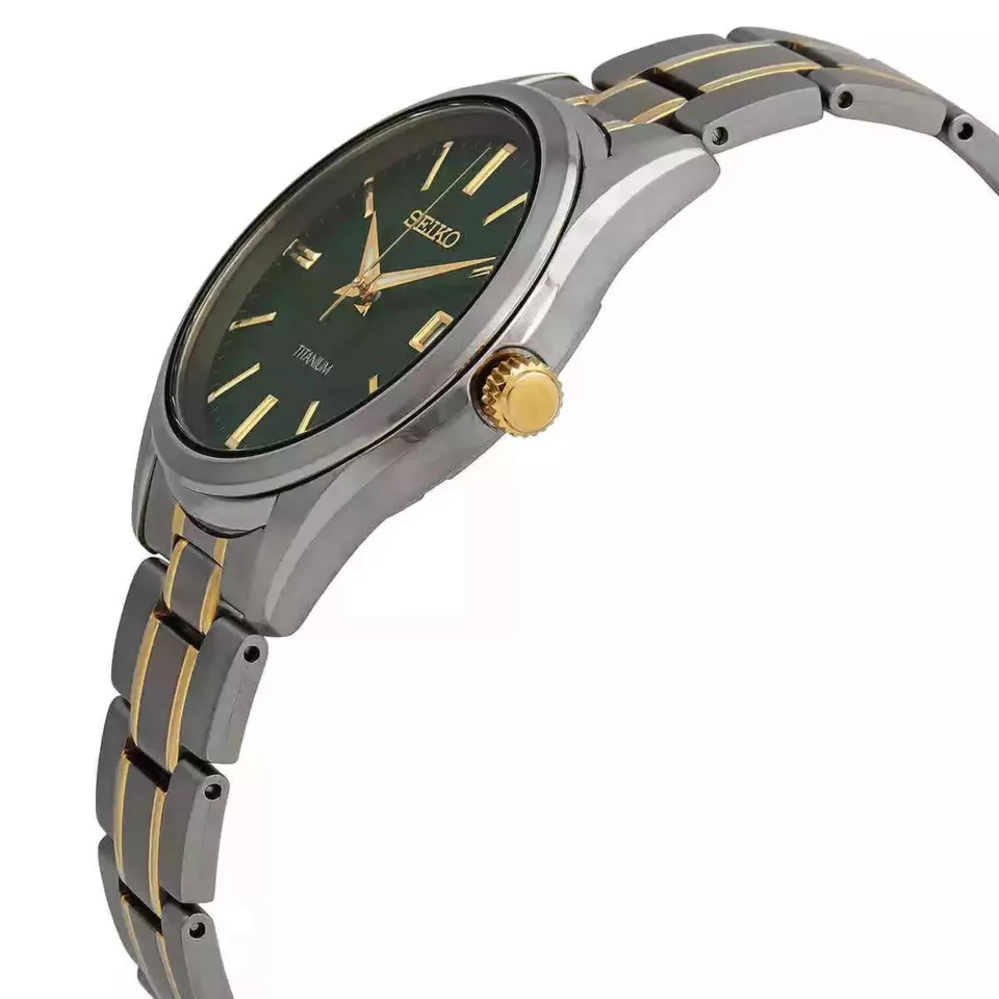 Seiko Conceptual Titanium Green Dial Two-Tone Titanium Strap Men's Watch SUR377P1