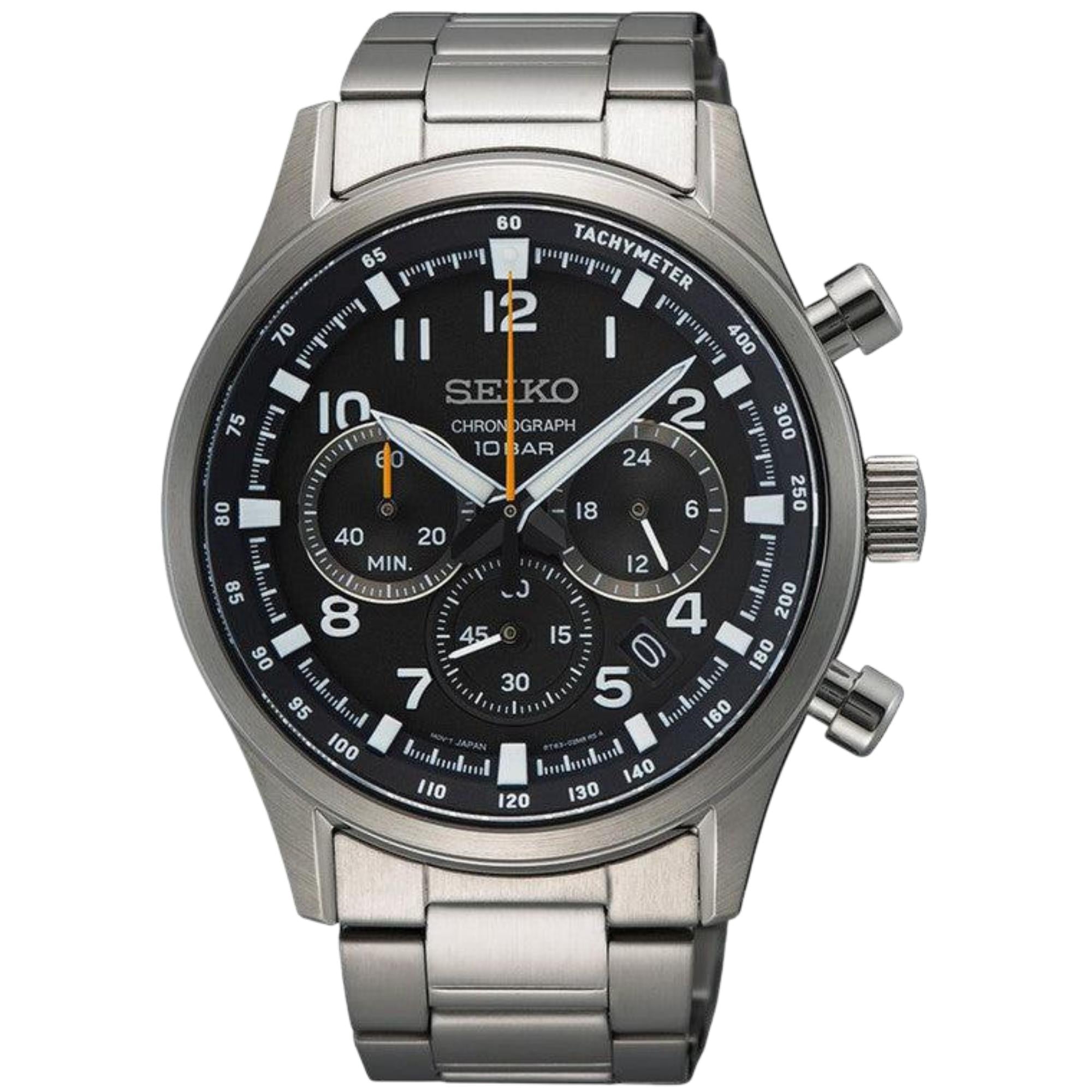 Seiko Conceptual Chronograph Black Dial Stainless Steel Strap Men's Watch SSB447P1
