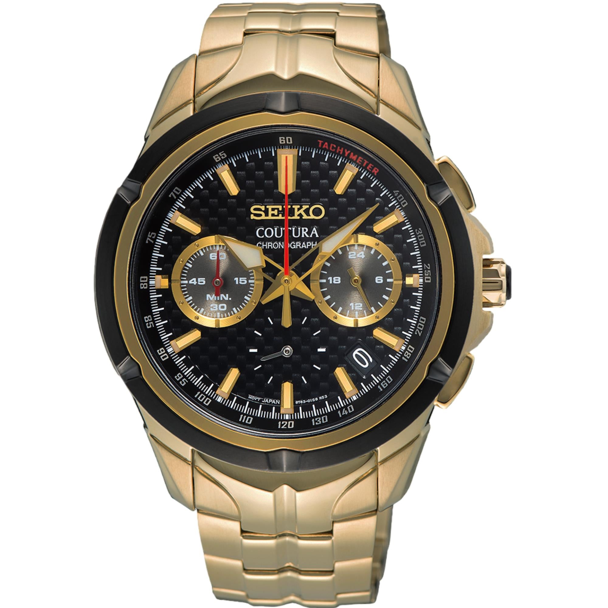 Seiko Coutura Chronograph Black Dial Stainless Steel Strap Men's Watch SSB440P1