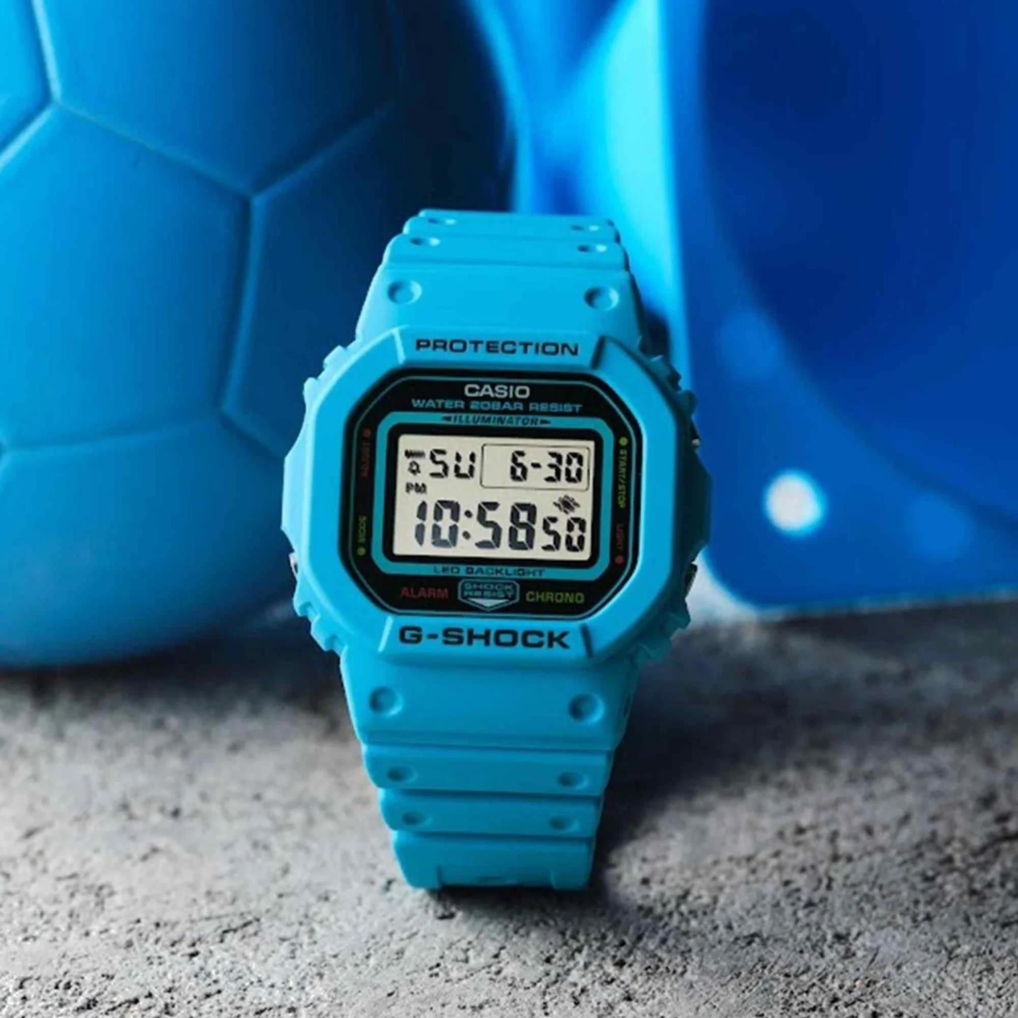 Casio G-Shock Digital 5600 Series Blue Resin Strap Unisex Watch DW-5600EP-2ER