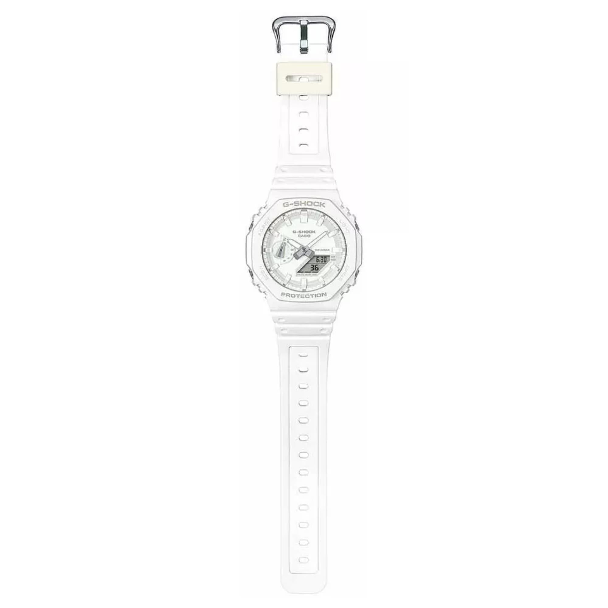 Casio G-Shock 2100 Series Analog-Digital White Dial Resin Strap Unisex Watch GA-2100-7A7ER