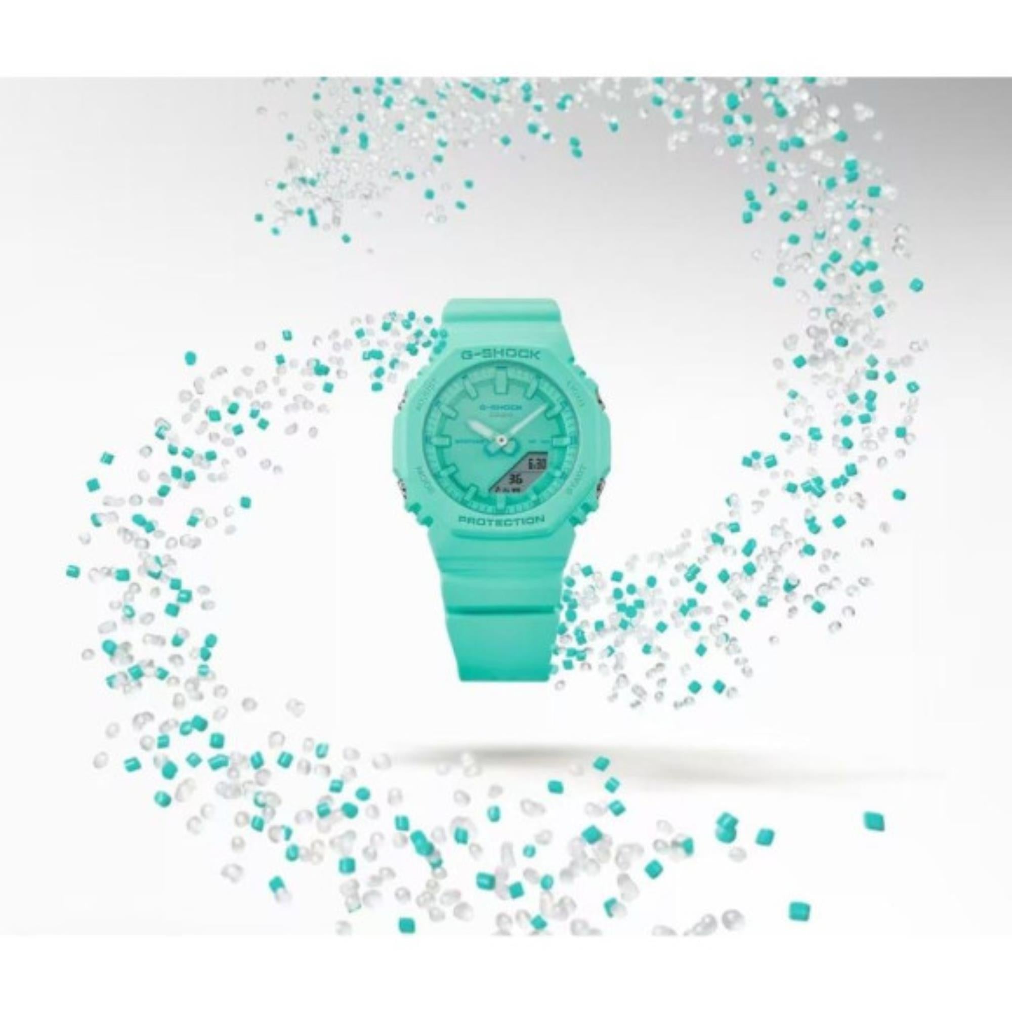 Casio G-Shock 2100 Series Analog-Digital Turquoise Resin Strap Women's Watch GMA-P2100-2AER