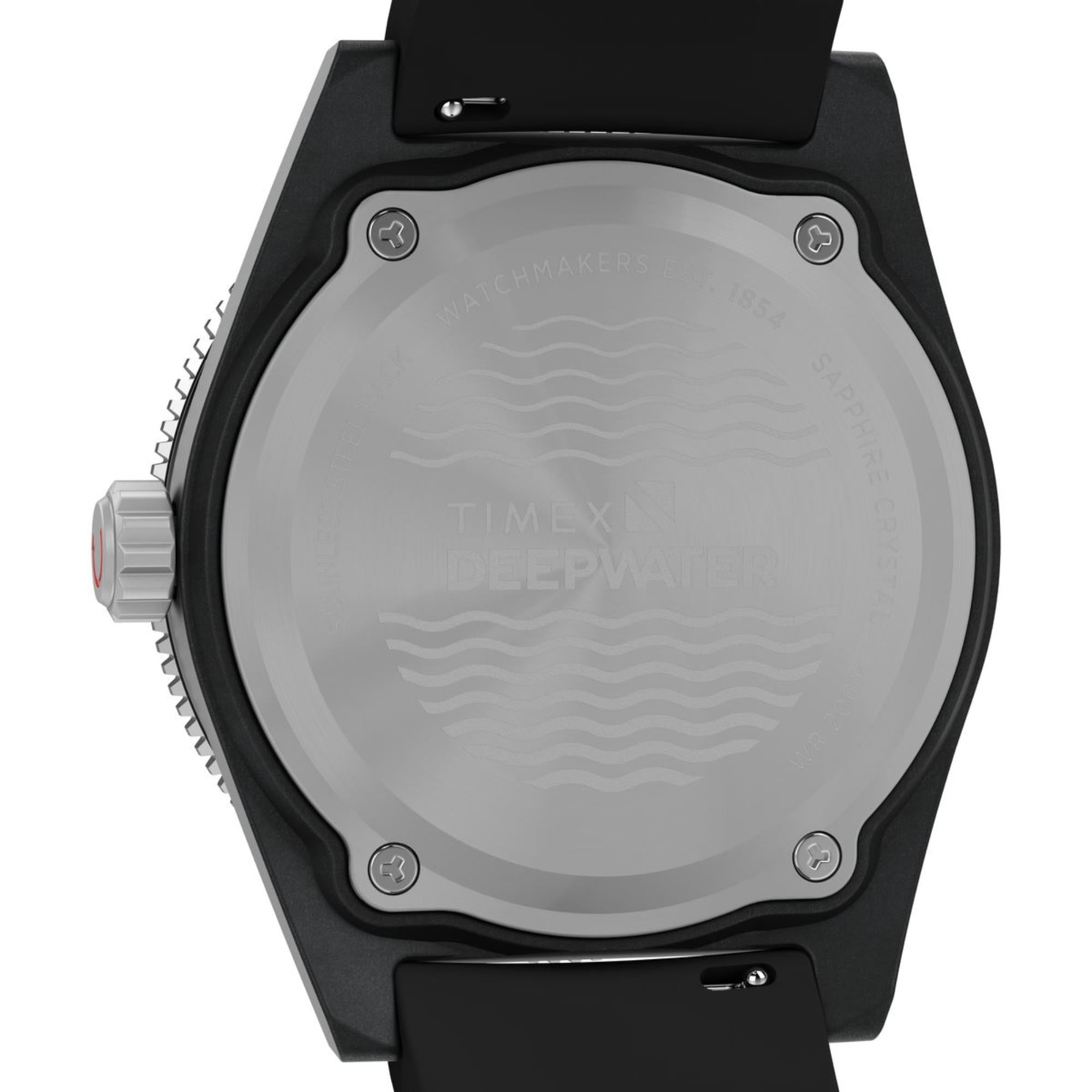 Timex Deep Water Reef Black Dial Rubber Strap Men's Watch TW2Y02200