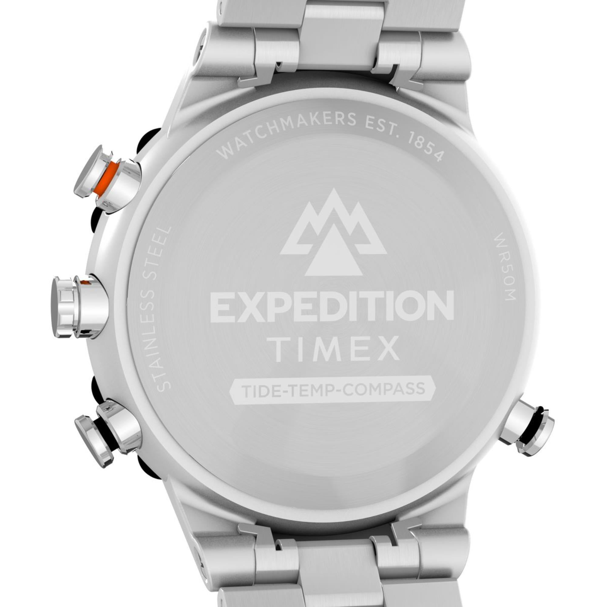 Timex Expedition Tide-Temp-Compass Grey Dial Stainless Steel Strap Men's Watch TW2Y12900
