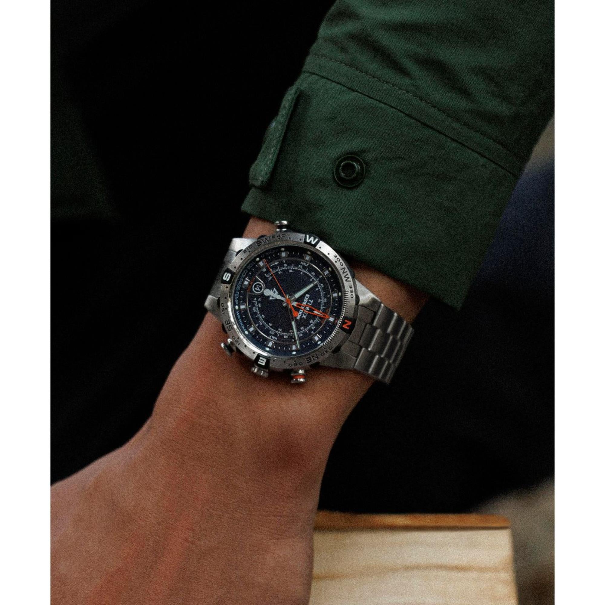 Timex Expedition Tide-Temp-Compass Grey Dial Stainless Steel Strap Men's Watch TW2Y12900