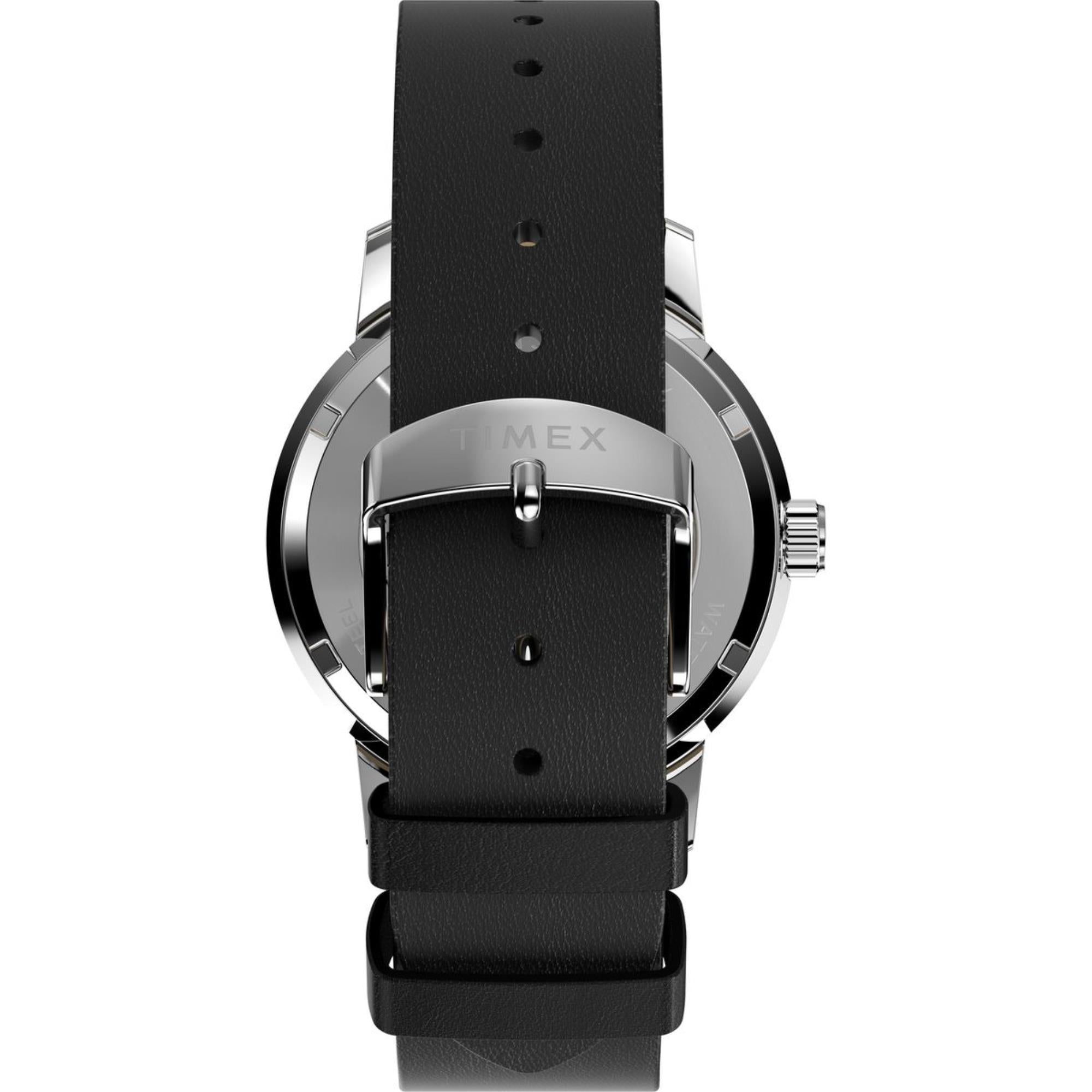 Timex x Peanuts Marlin Automatic 75th Anniversary Edition Silver-Tone Dial Leather Strap Men's Watch TW2Y10000