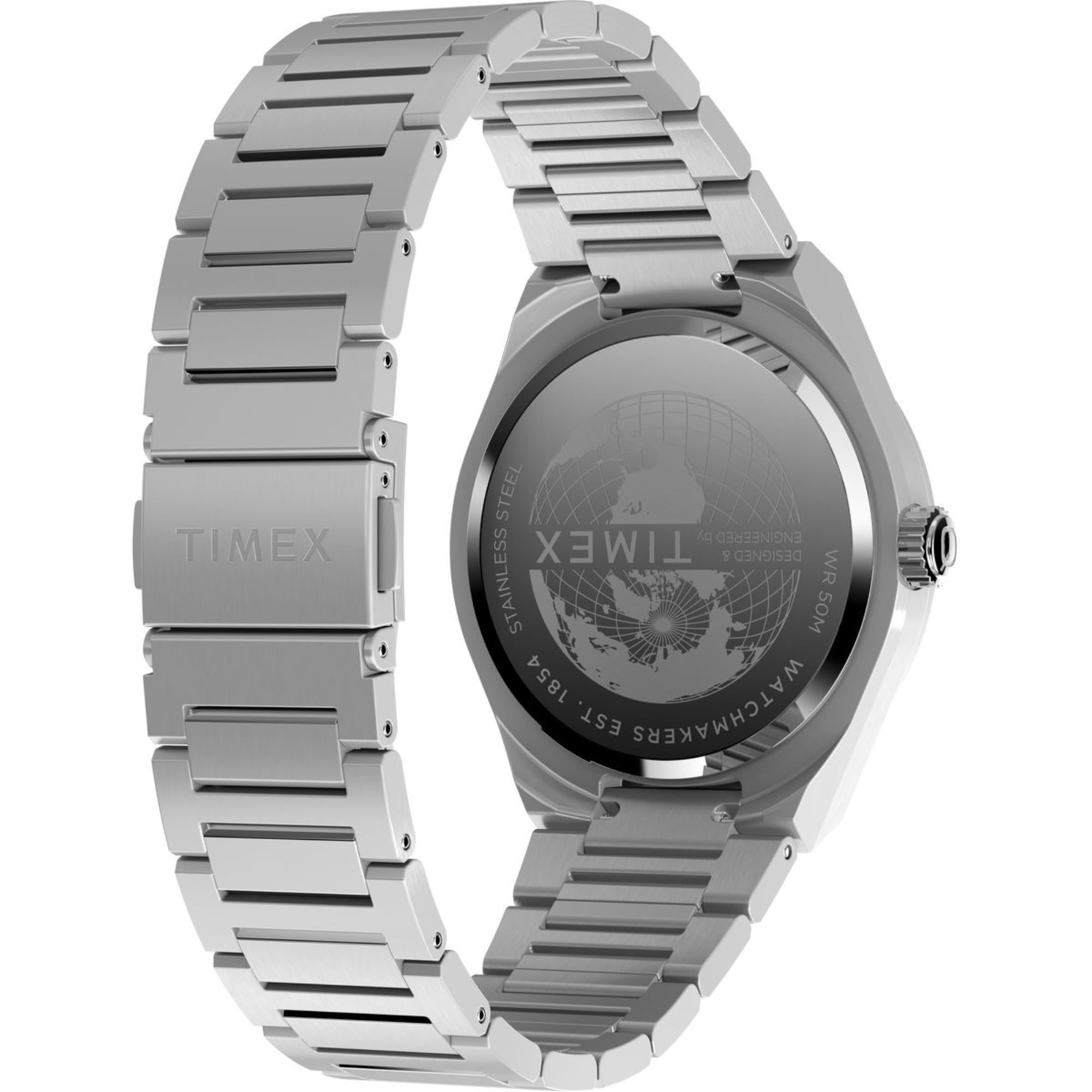 Timex Continental GMT Grey Dial Stainless Steel Men's Watch TW2Y12100