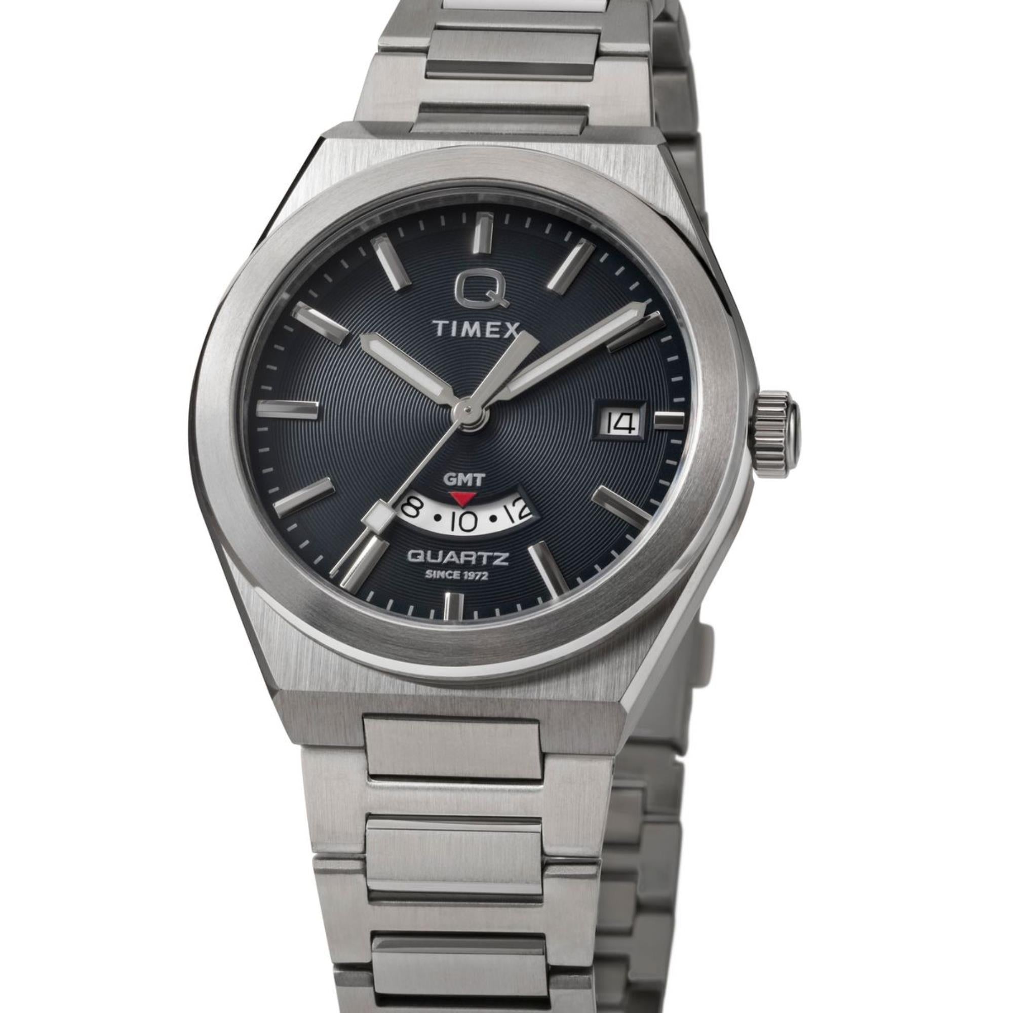 Timex Continental GMT Grey Dial Stainless Steel Men's Watch TW2Y12100