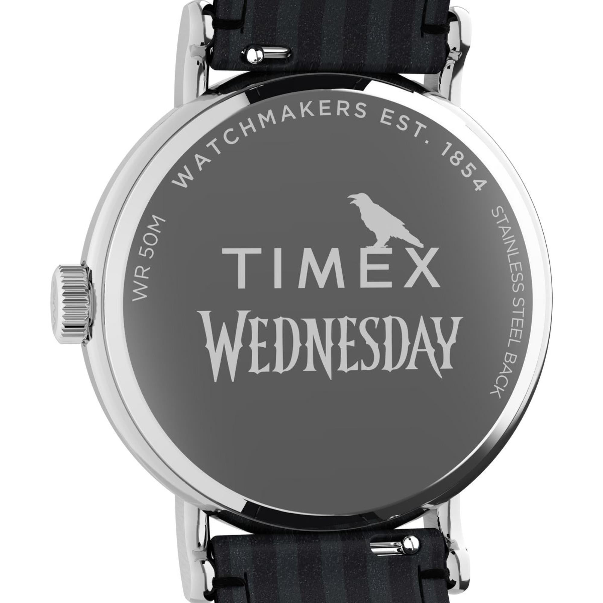 Timex Lab X Wednesday Weekender White Dial Leather Strap Women's Watch TW2Y19400