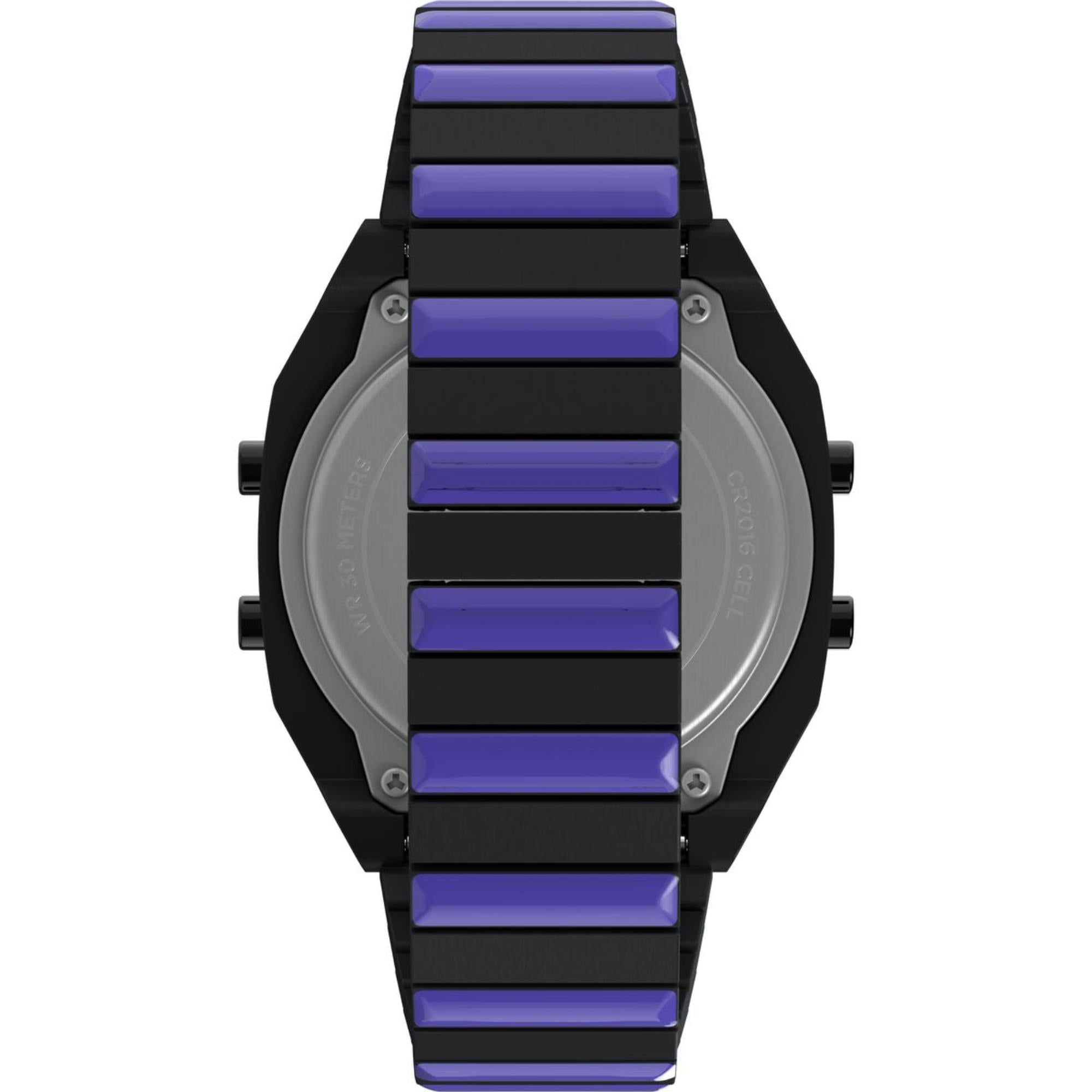 Timex Digital Wednesday T80 Purple Dial Stainless Steel Men's Watch TW2Y19500
