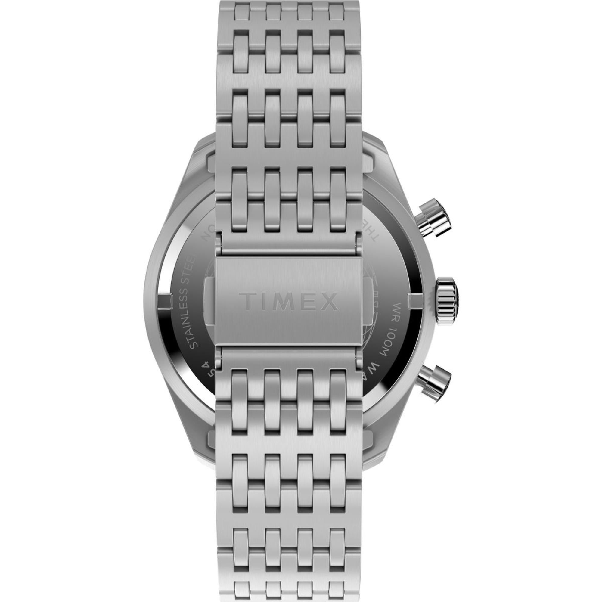 Timex Waterbury Traditional Chronograph Silver Dial Stainless Steel Strap Men's Watch TW2Y18700