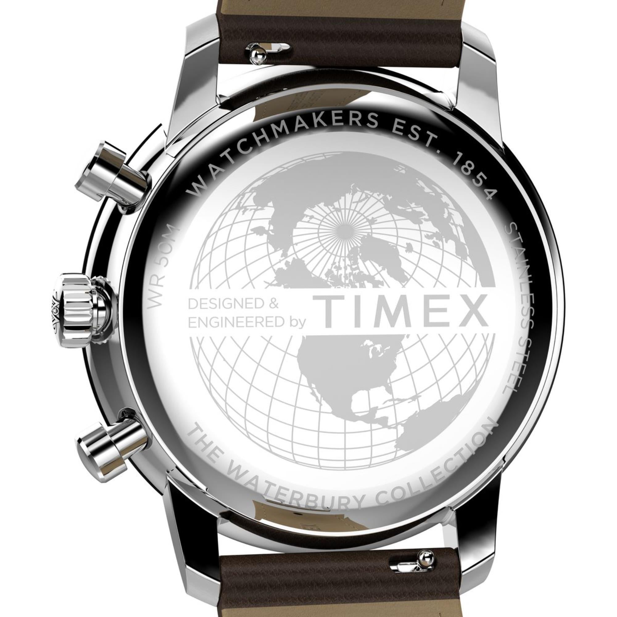 Timex Waterbury Metropolitan Chronograph Cream Dial Stainless Steel Men's Watch TW2Y23500