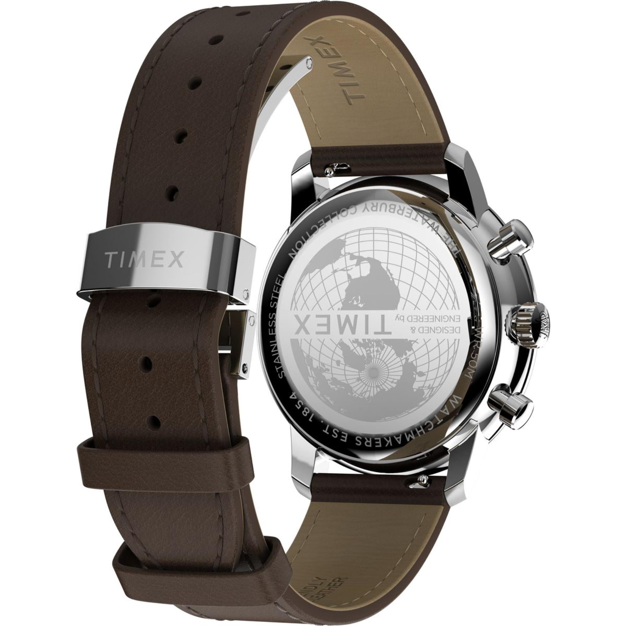 Timex Waterbury Metropolitan Chronograph Cream Dial Stainless Steel Men's Watch TW2Y23500