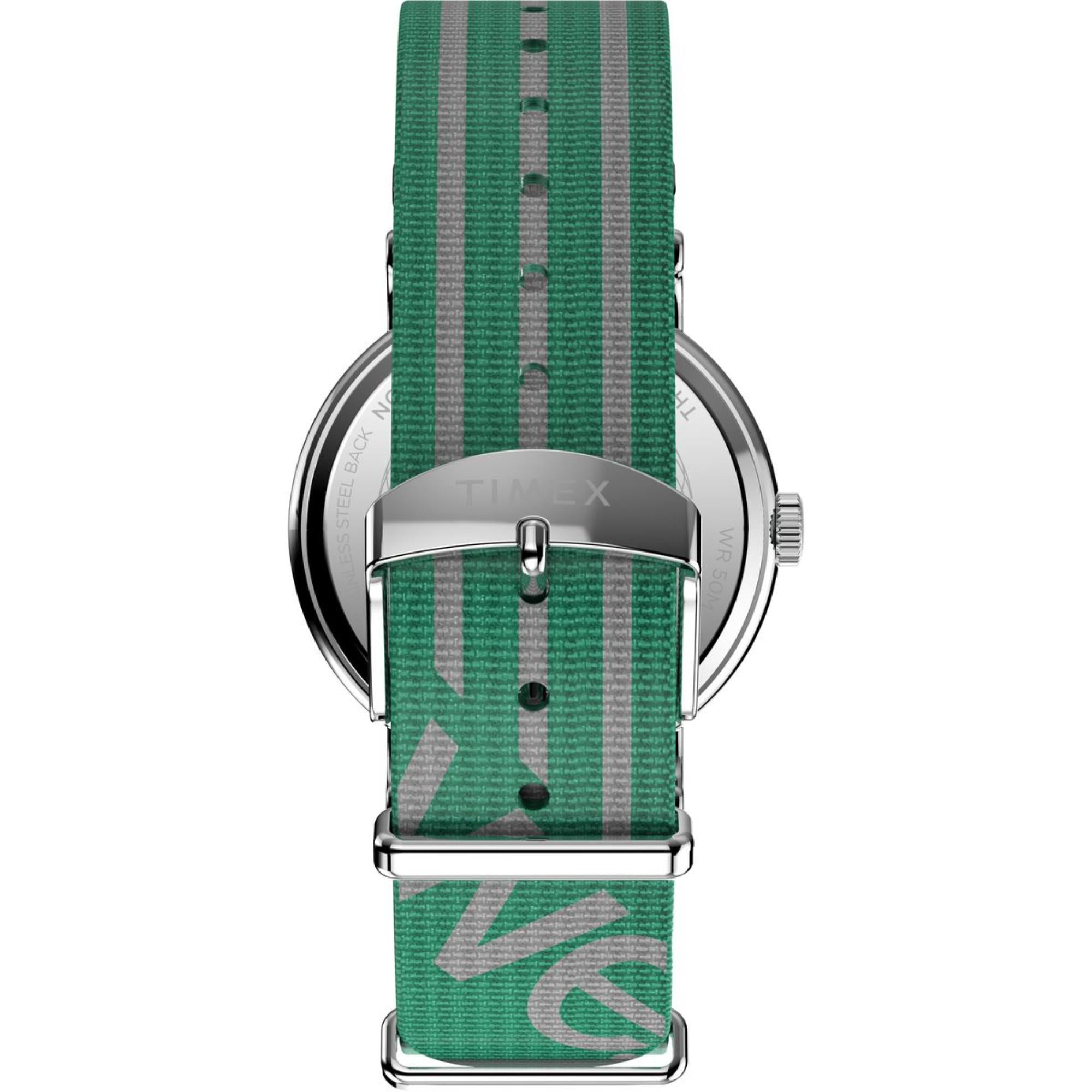 Timex Weekender White Dial Fabric Green Strap Men's Watch TW2Y08800