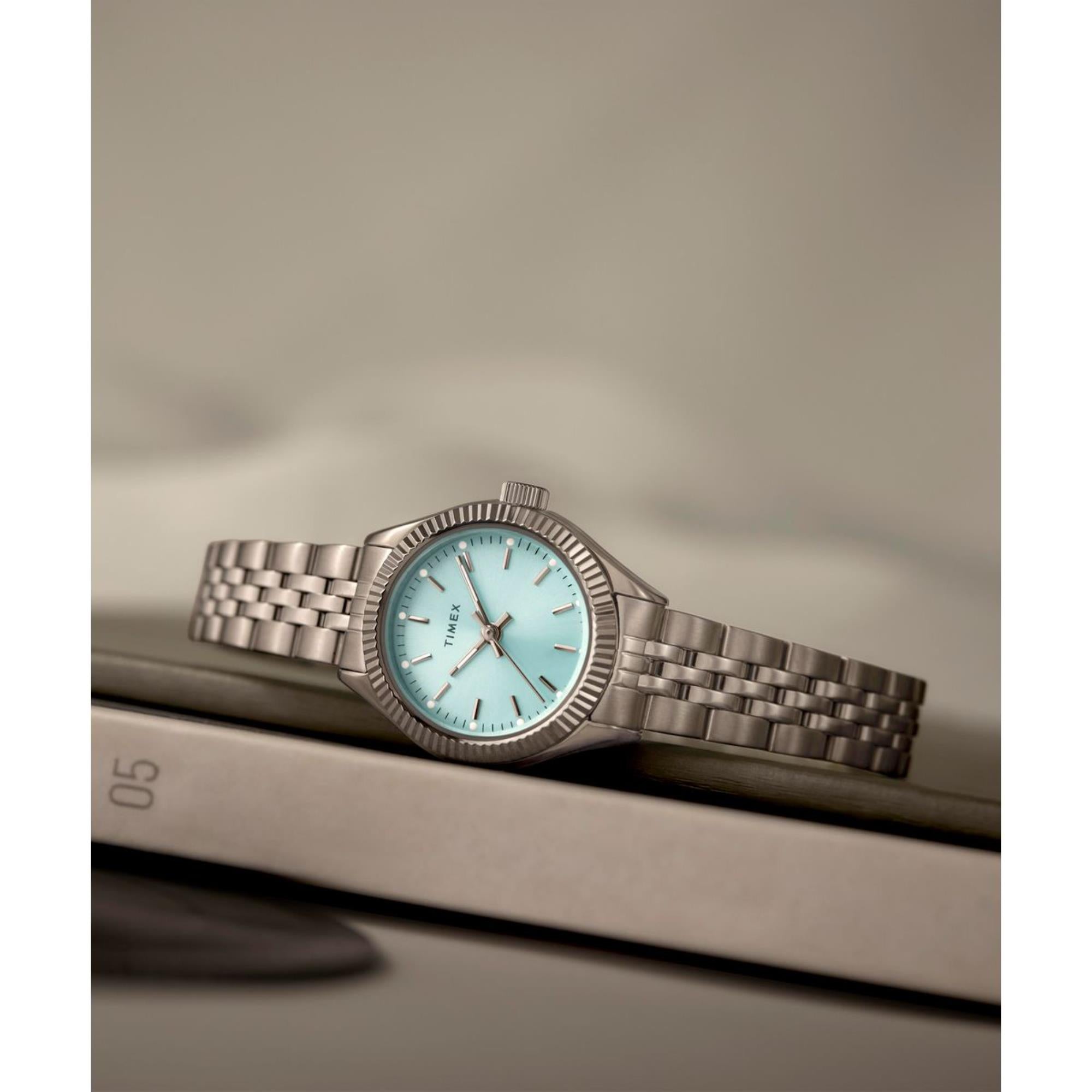 Timex Mini Legacy Blue Dial Stainless Steel Strap Women's Watch TW2W90700