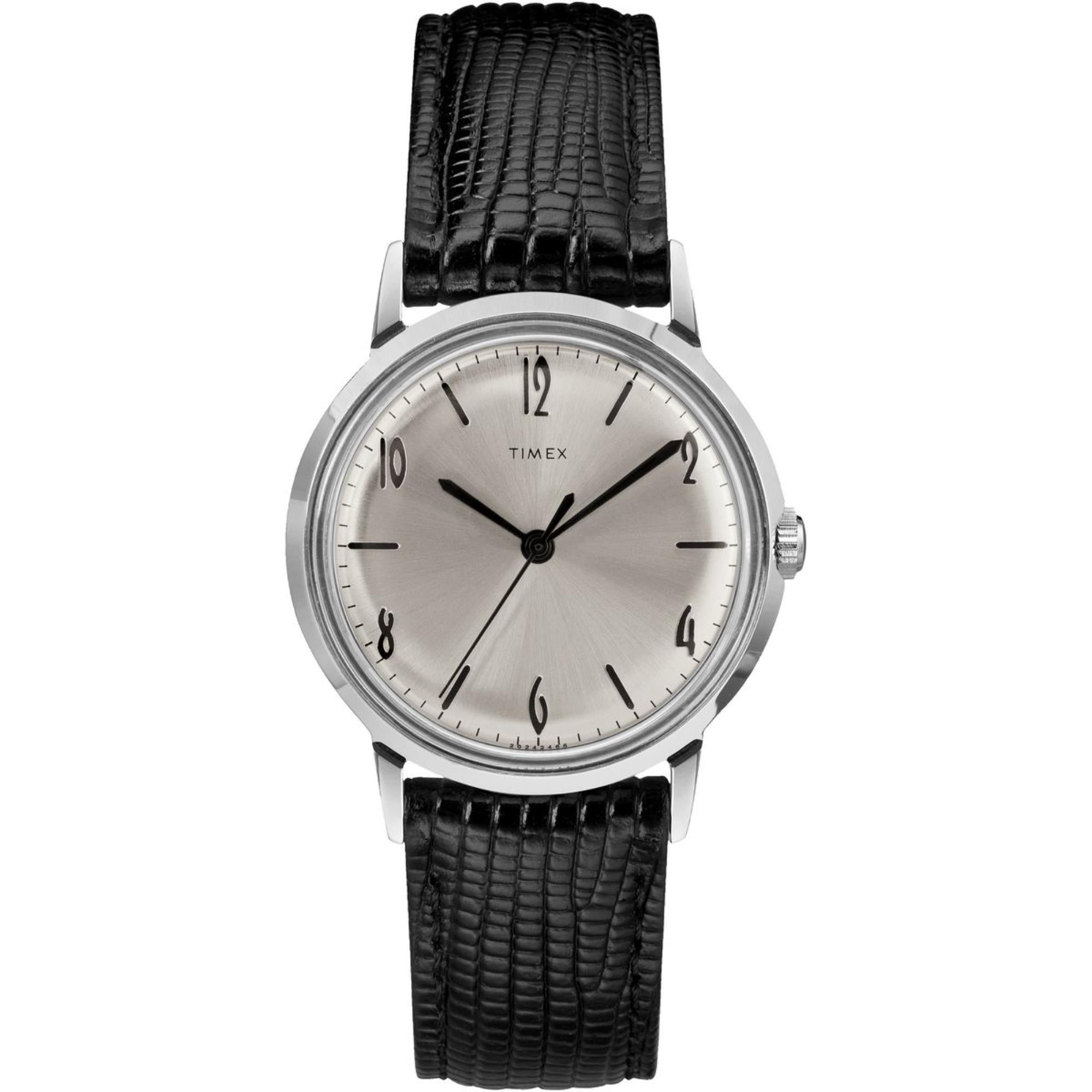 Timex Marlin Hand-Wound Silver Dial Leather Strap Men's Watch TW2R47900