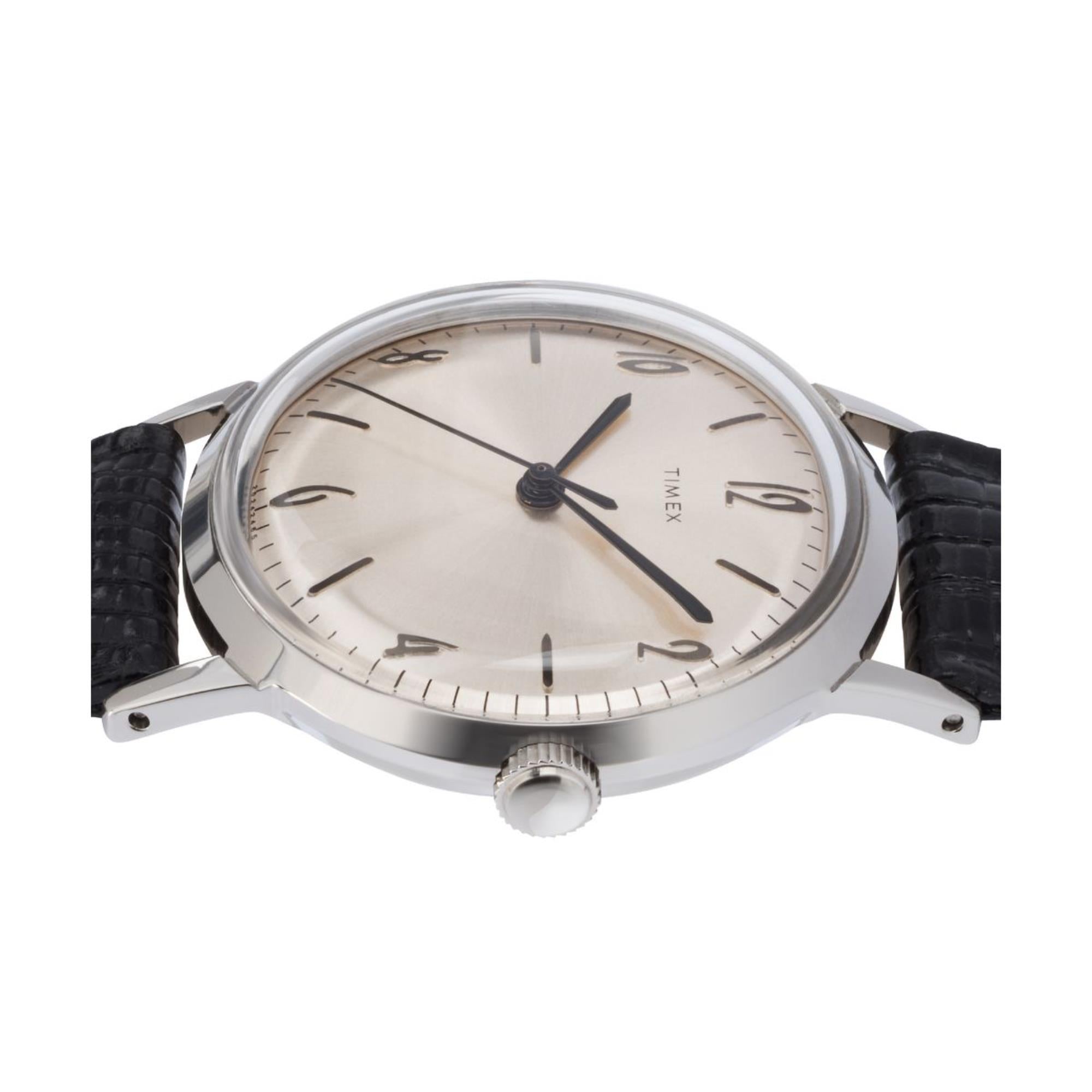 Timex Marlin Hand-Wound Silver Dial Leather Strap Men's Watch TW2R47900