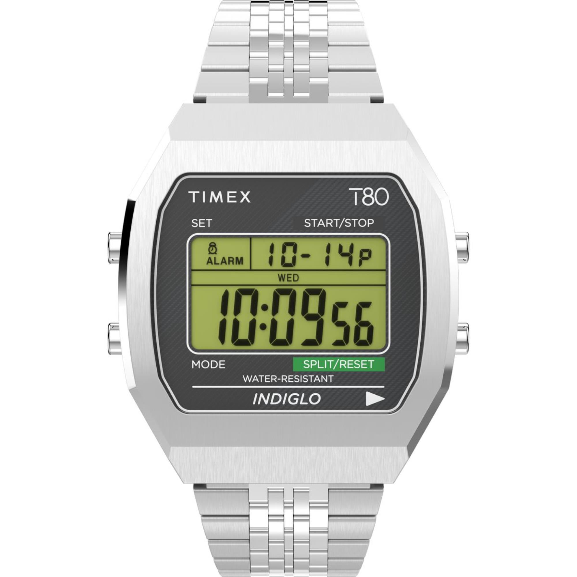 Timex T80 Alarm Quartz Digital Stainless Steel Unisex Watch TW2V74200