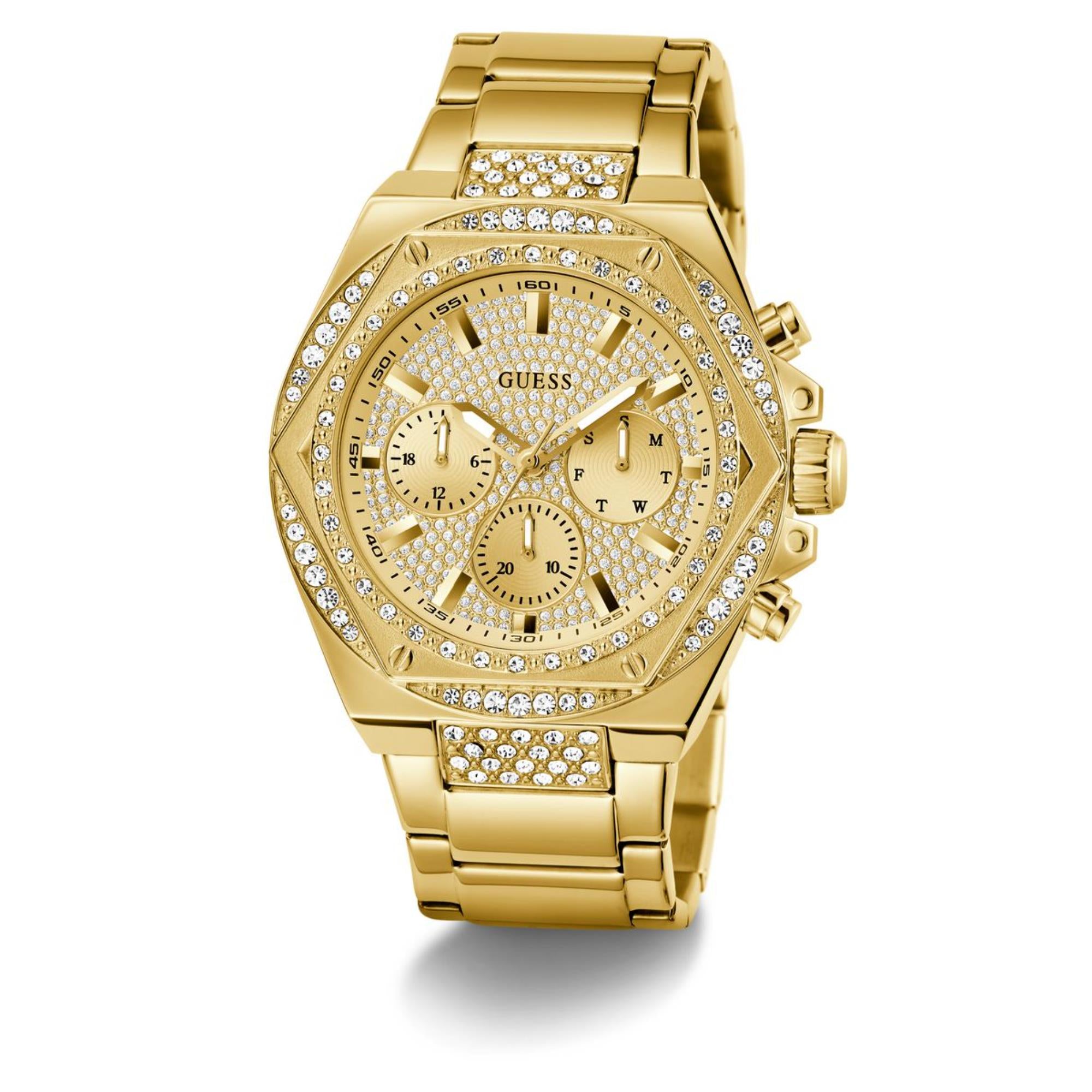 Guess Fury Gold Dial Stainless Steel Strap Men's Watch GW0899G2