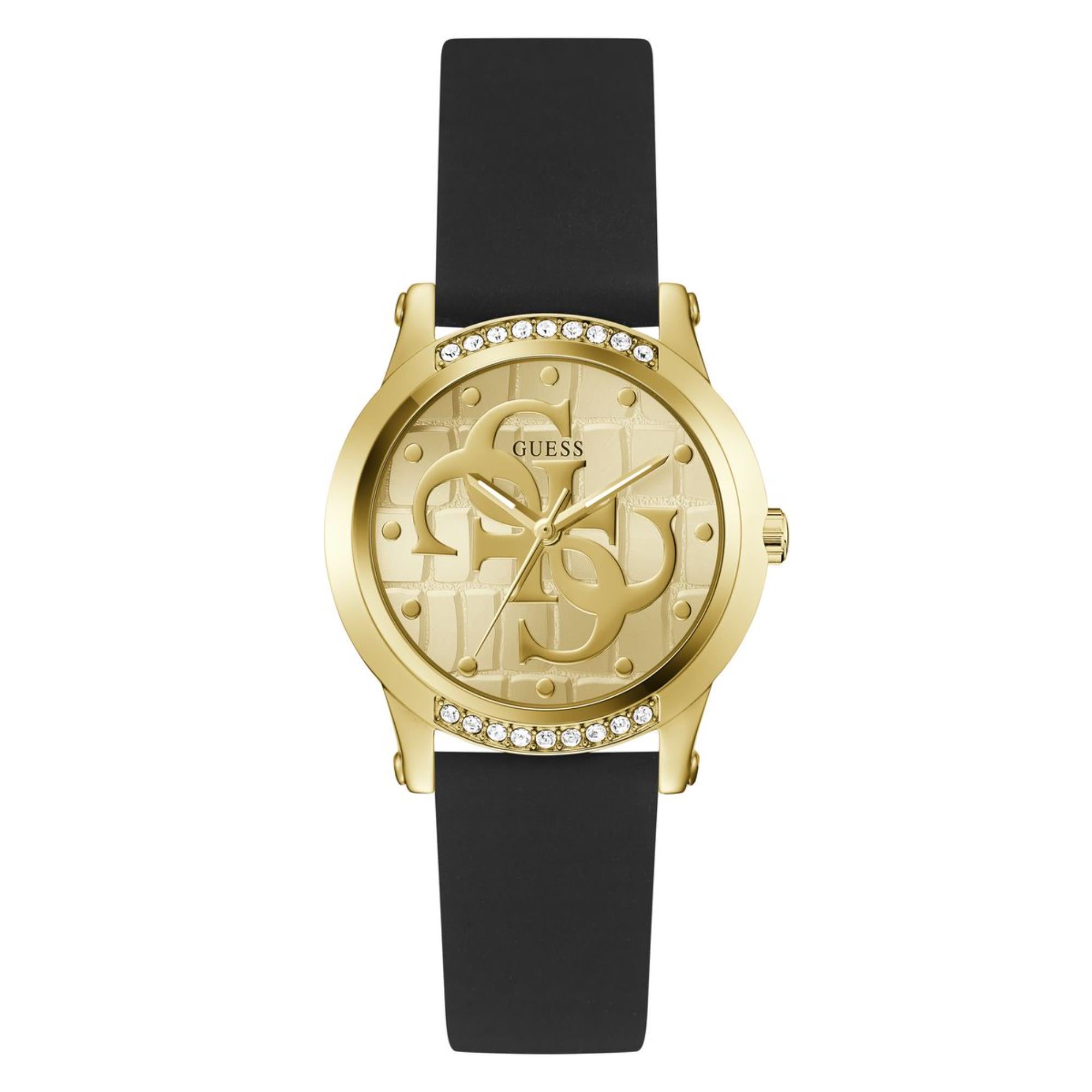 Guess Annette Gold Dial Silicone Strap Women's Watch GW0860L1