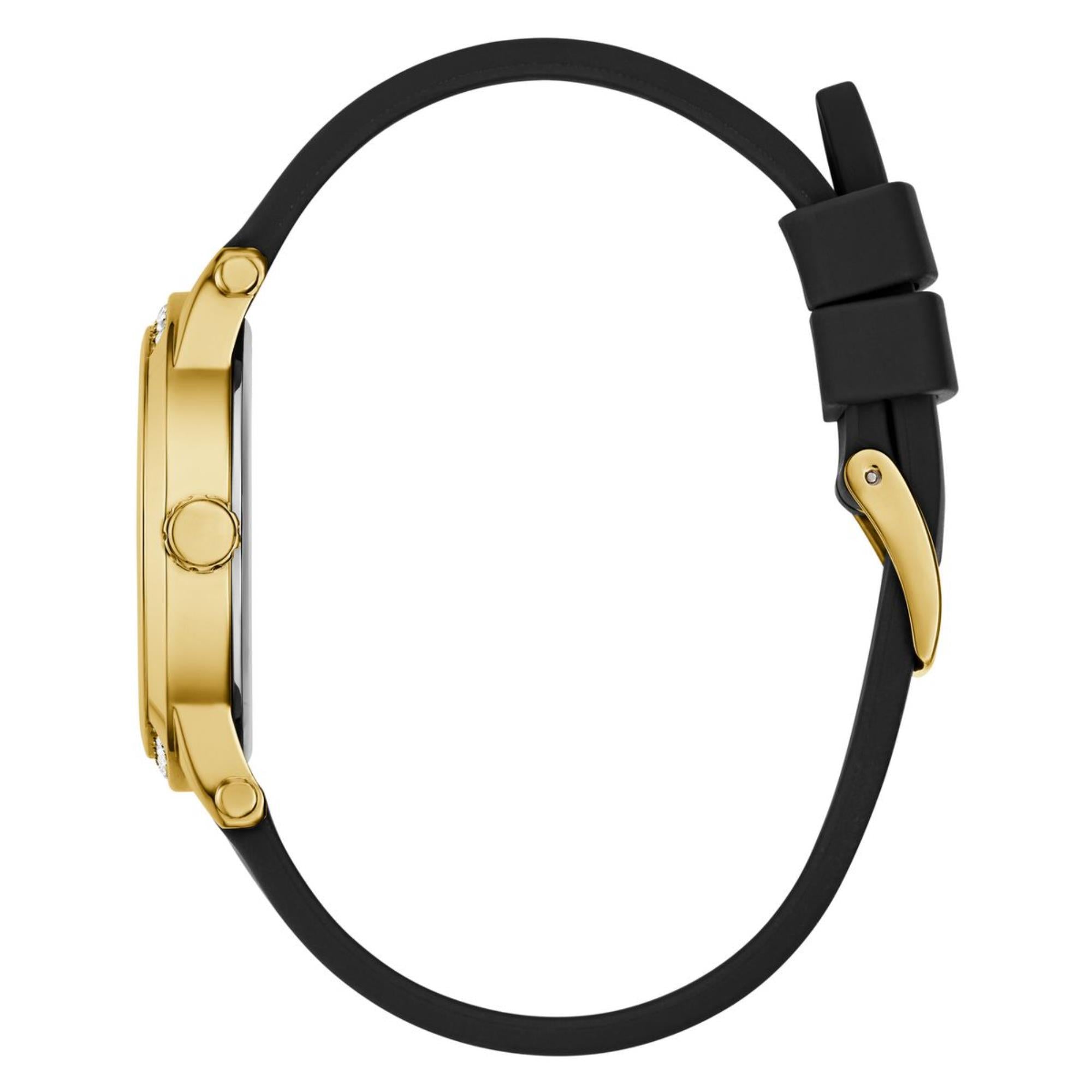 Guess Annette Gold Dial Silicone Strap Women's Watch GW0860L1
