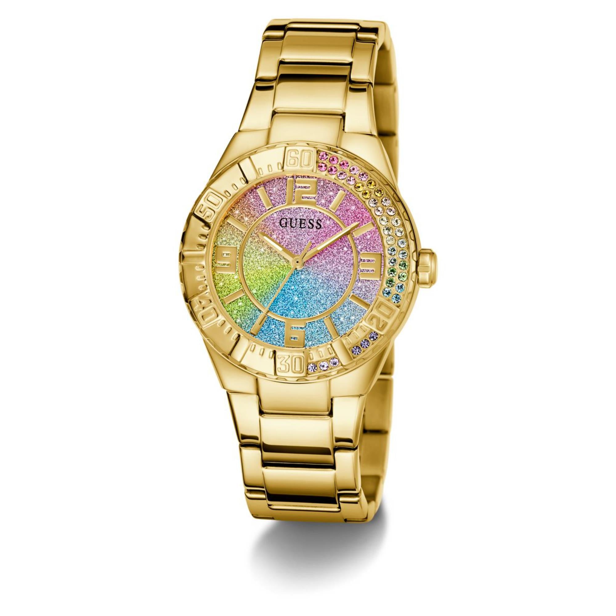 Guess Sangria Rainbow Dial Stainless Steel Strap Women's Watch GW0882L2
