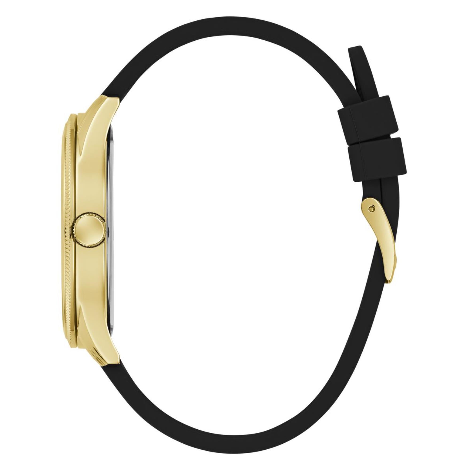 Guess Reputation Champagne Dial Silicone Strap Men's Watch GW0726G2