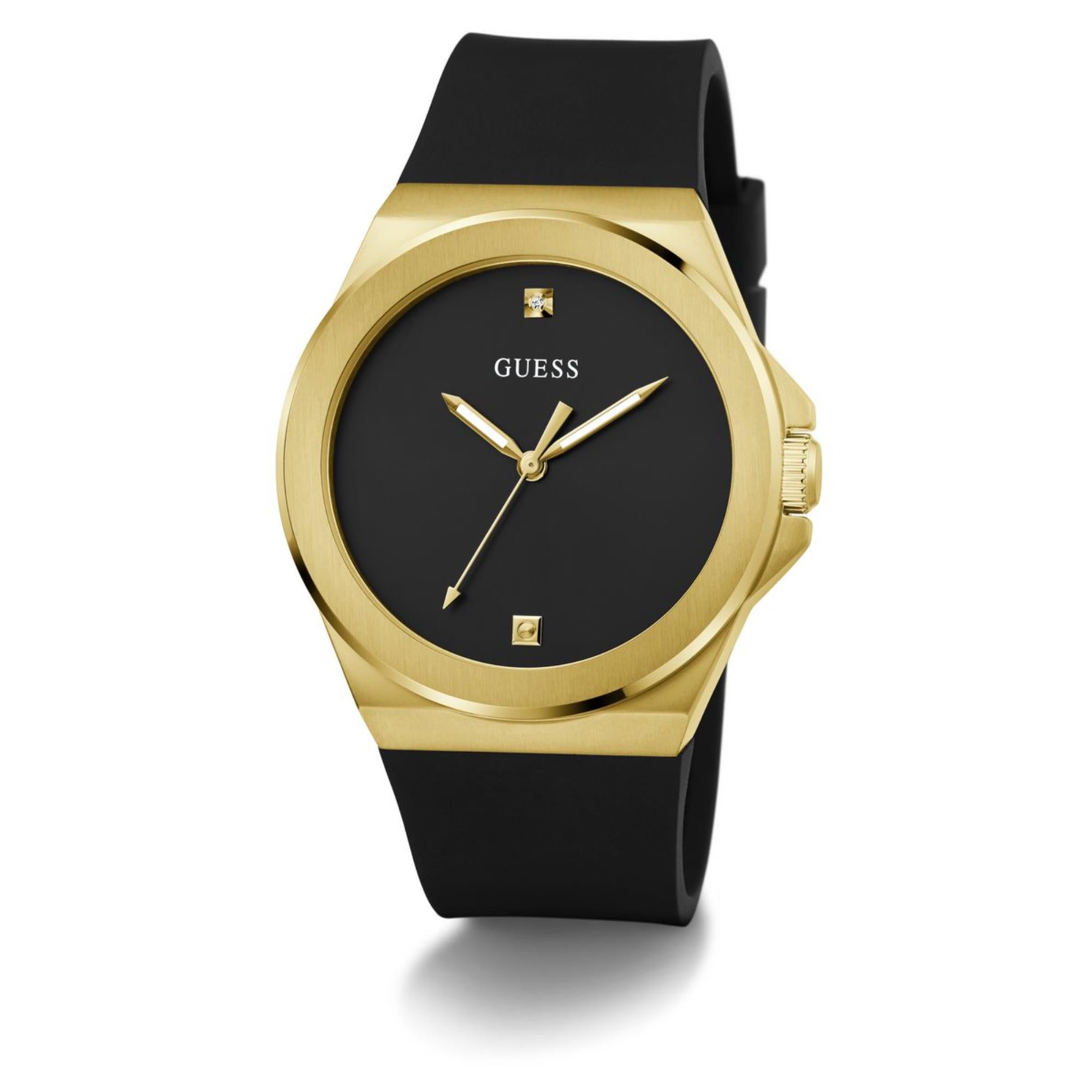 Guess Vinyl Black Dial Silicone Strap Men's Watch GW0790G1