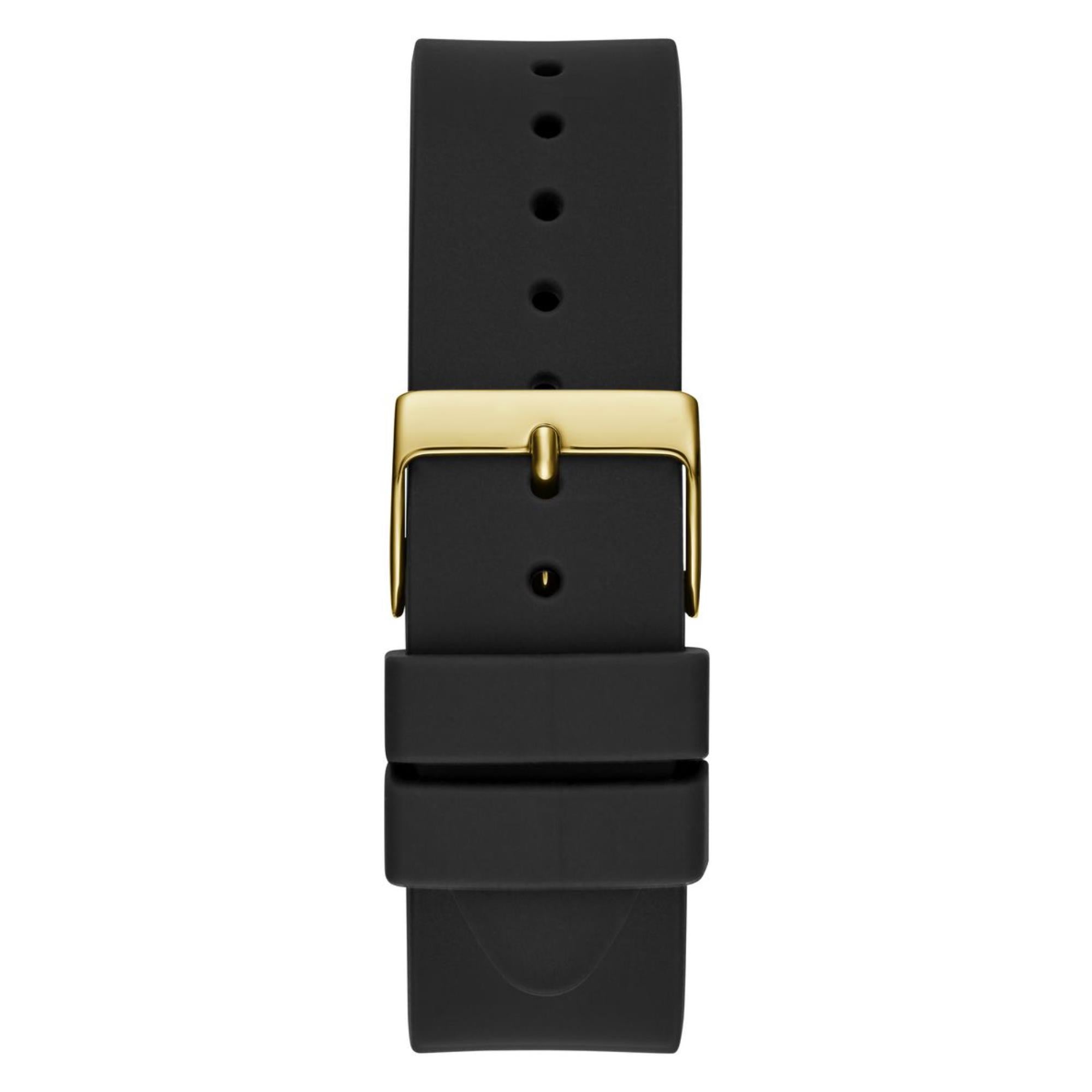 Guess Cubed Champagne Dial Silicone Strap Women's Watch GW0665L1
