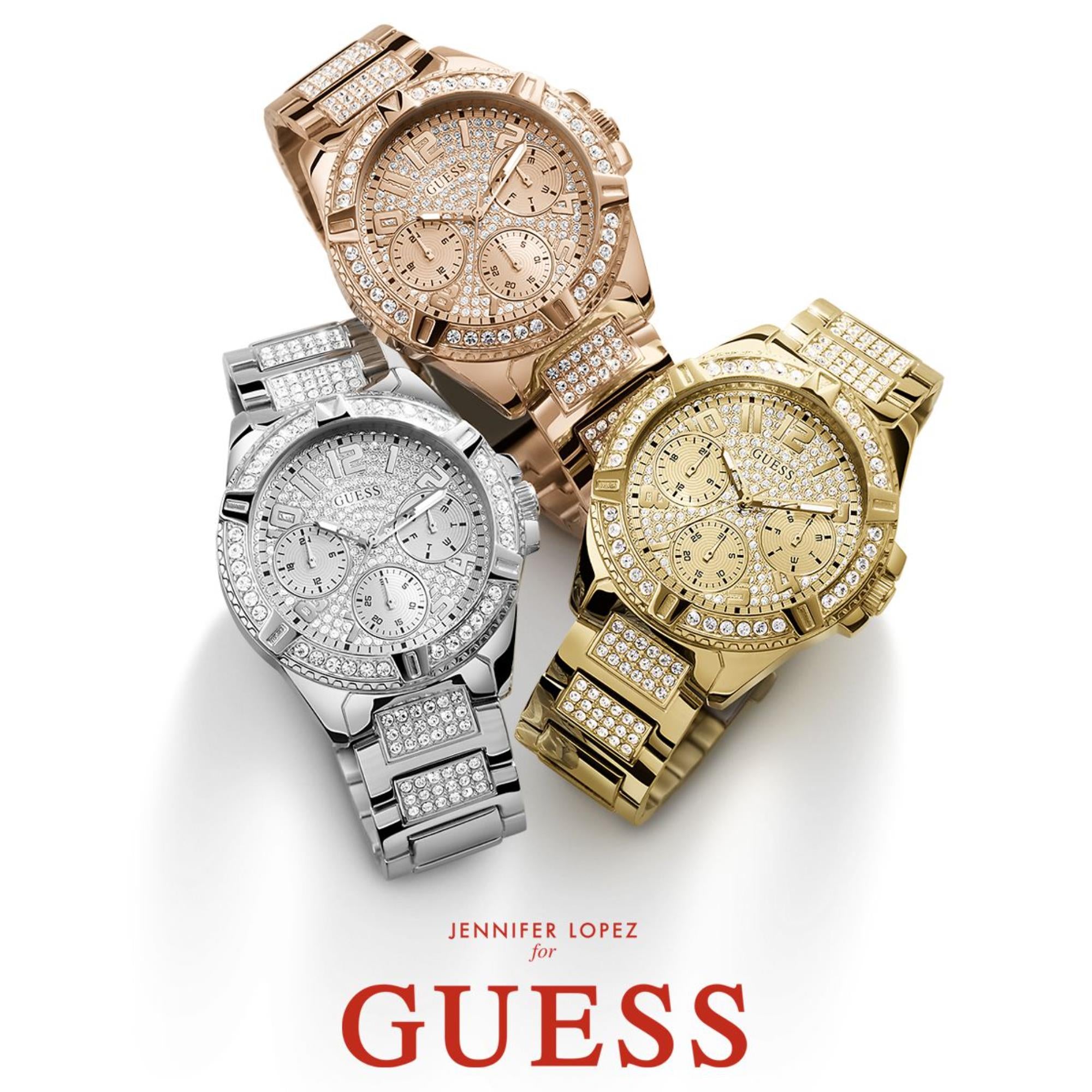 Guess Lady Frontier Champagne Dial Stainless Steel Strap Women's Watch W1156L2