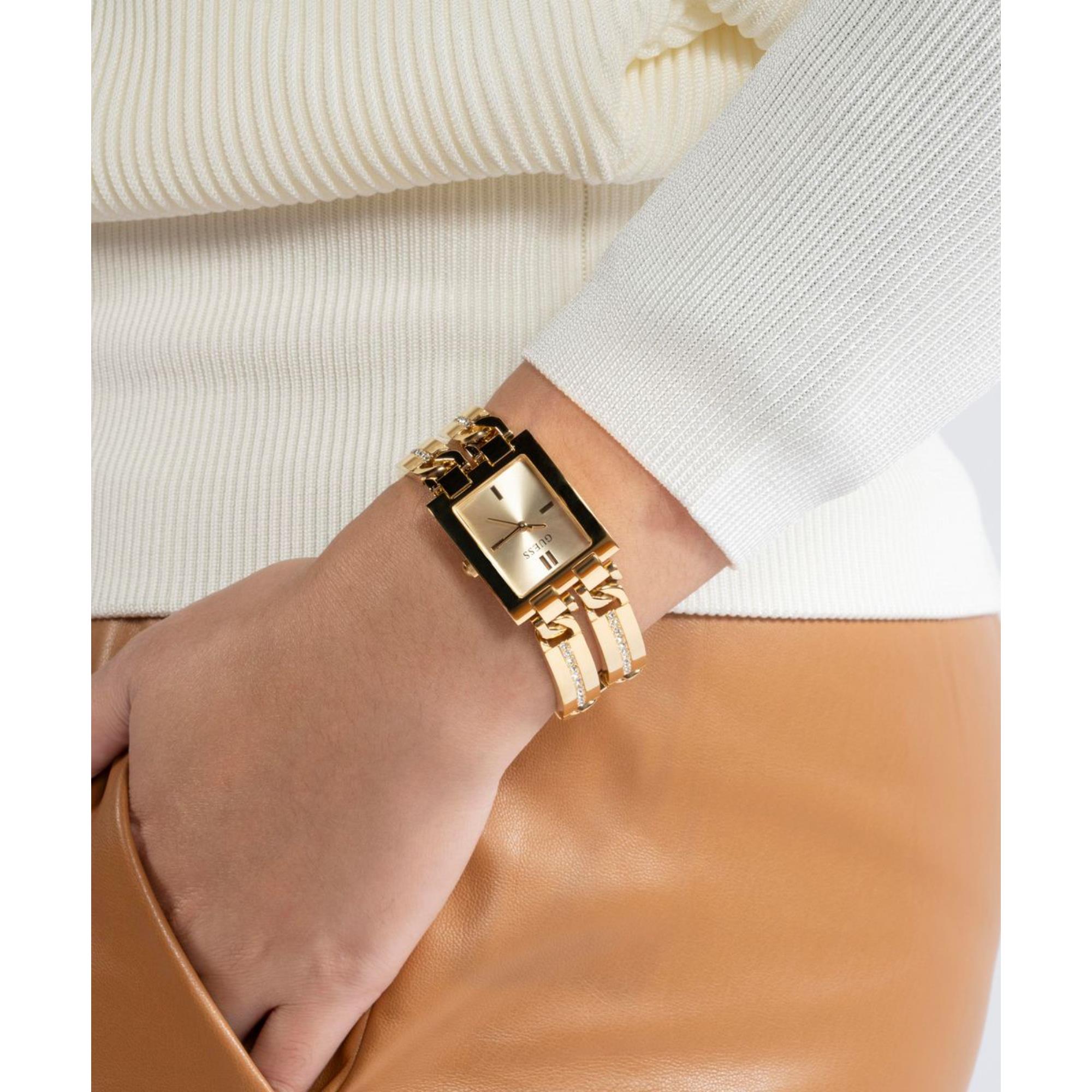 Guess Mod ID Champagne Dial Stainless Steel Strap Women's Watch GW0668L2