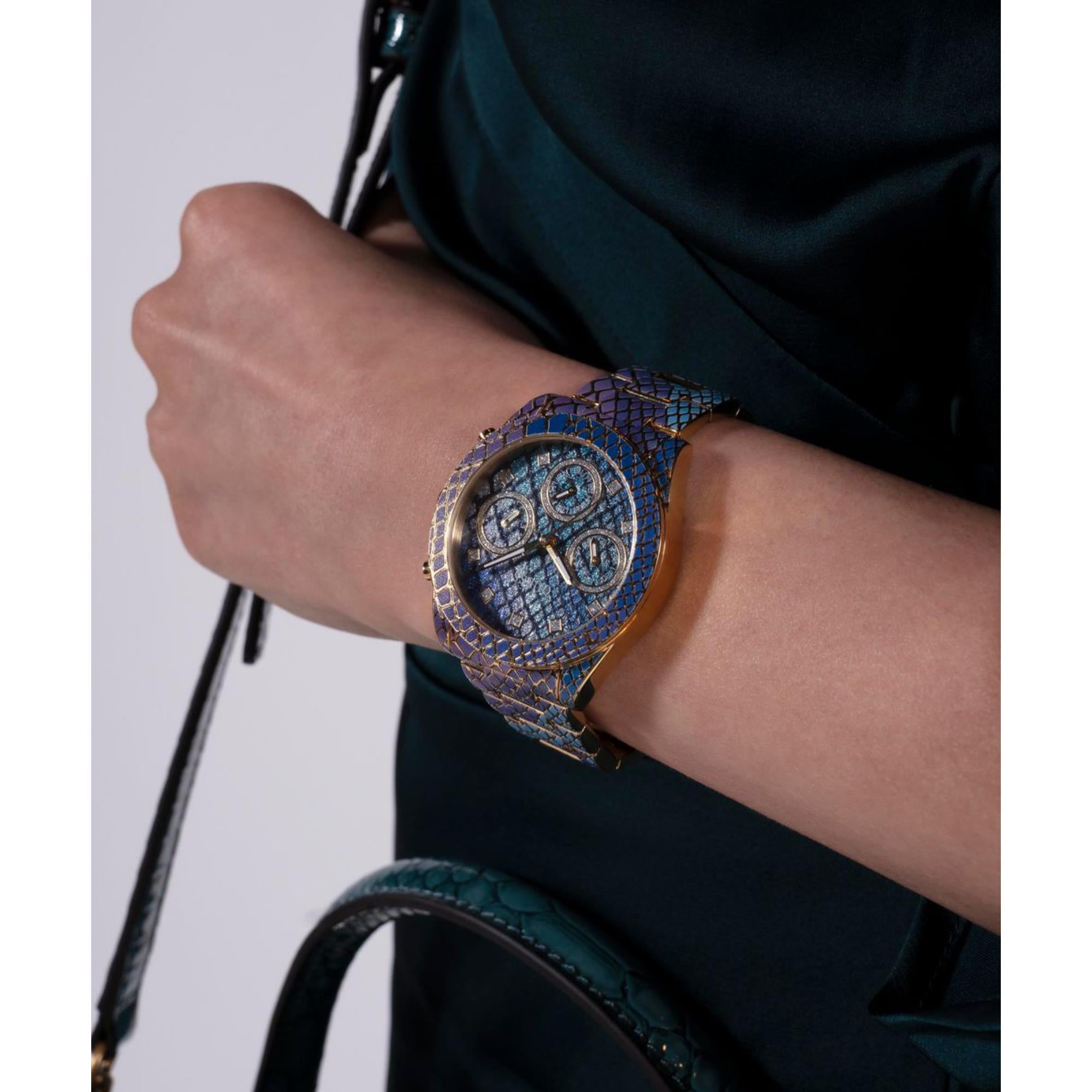 Guess Serpentina Animal Print Dial Stainless Steel Strap Women's Watch GW0752L1