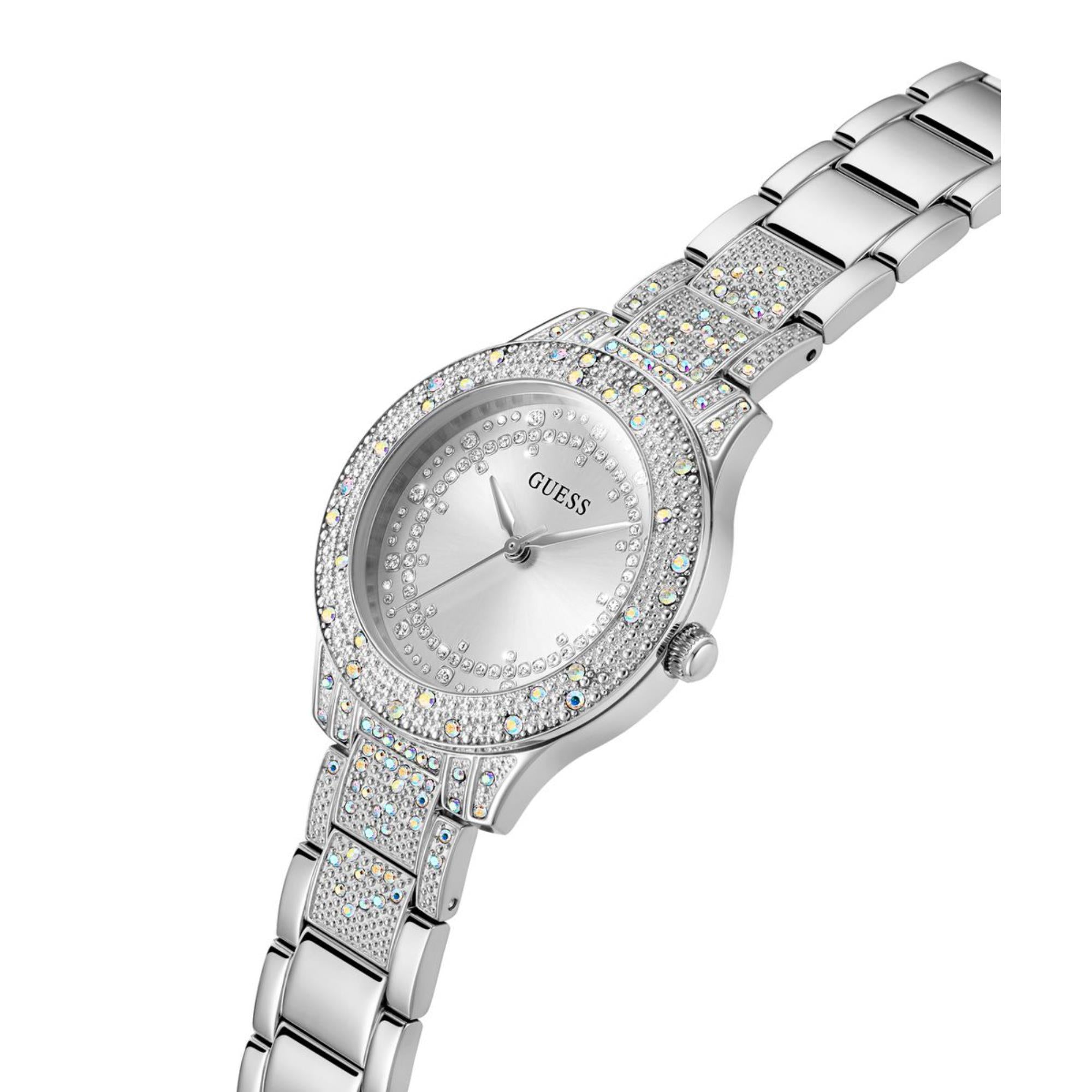 Guess Shooting Star Silver Dial Stainless Steel Strap Women's Watch GW0746L1