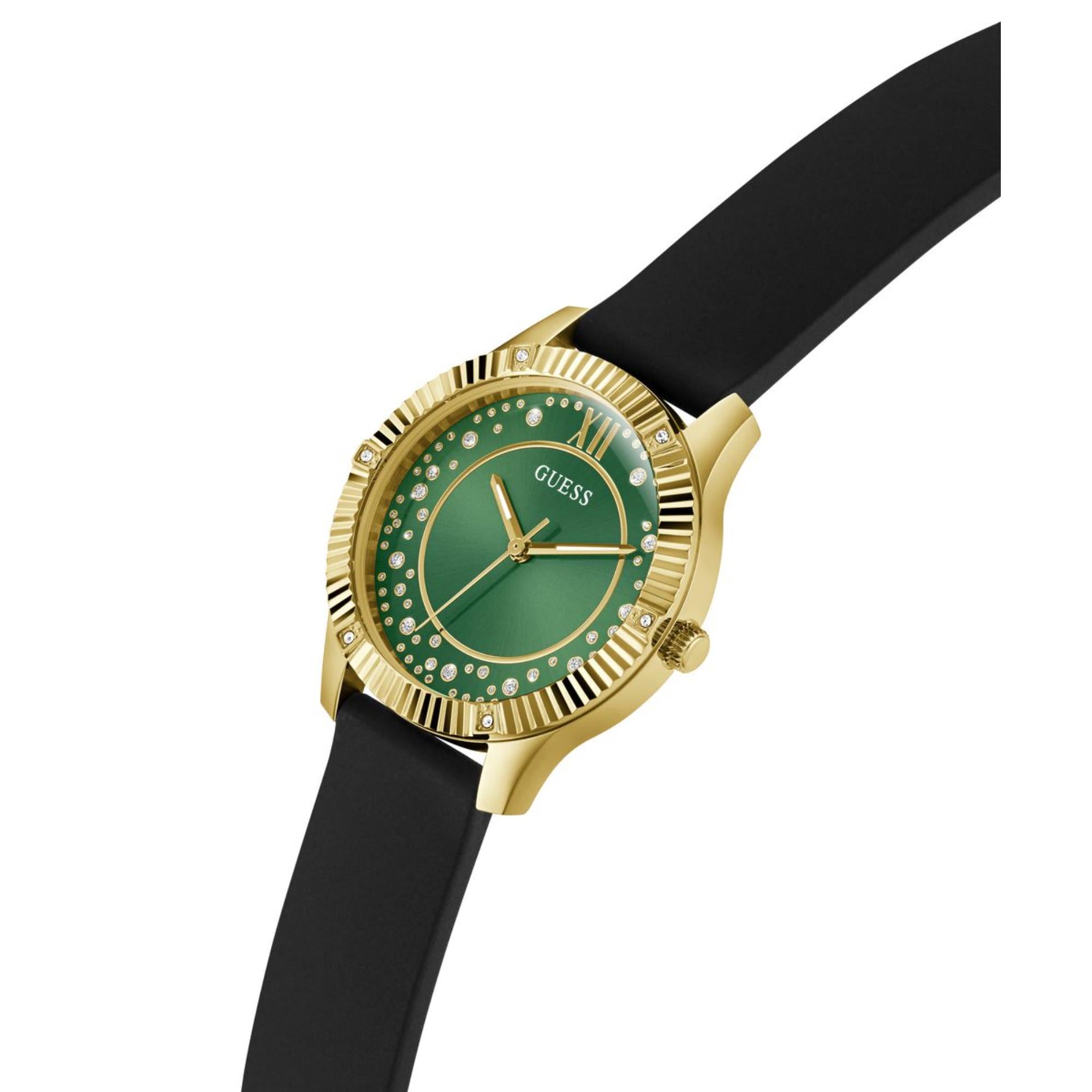 Guess Starstruck Green Dial Silicone Strap Women's Watch GW0766L3