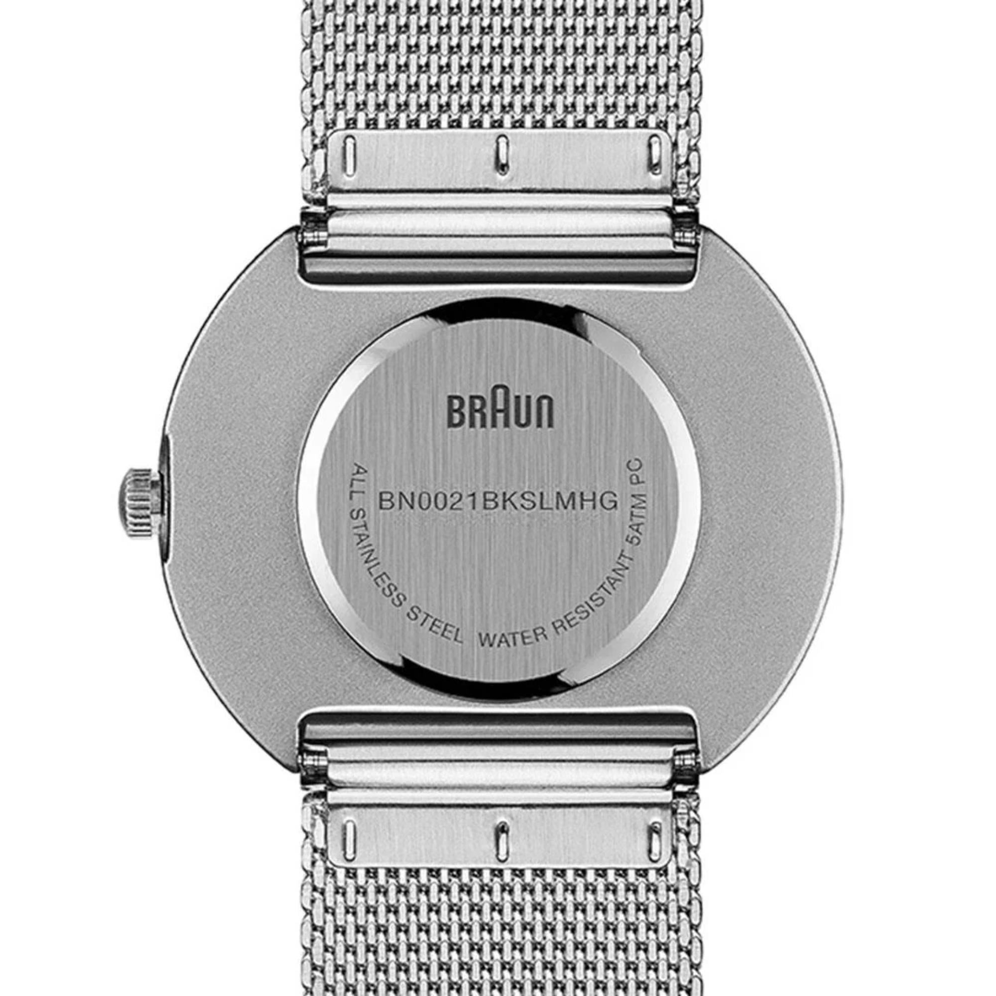 Braun Classic Black Dial Steel Mesh Strap Men's Watch BN0021BKSLMHG