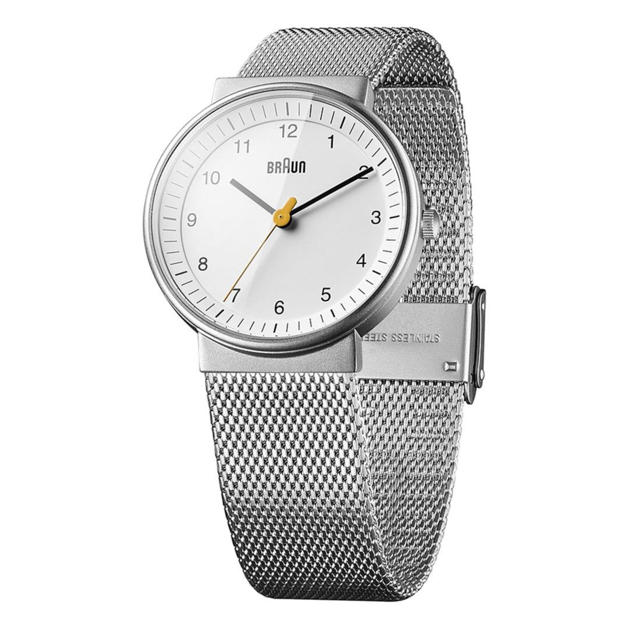 Braun Classic Silver Dial Steel Mesh Strap Women's Watch BN0031WHSLMHL