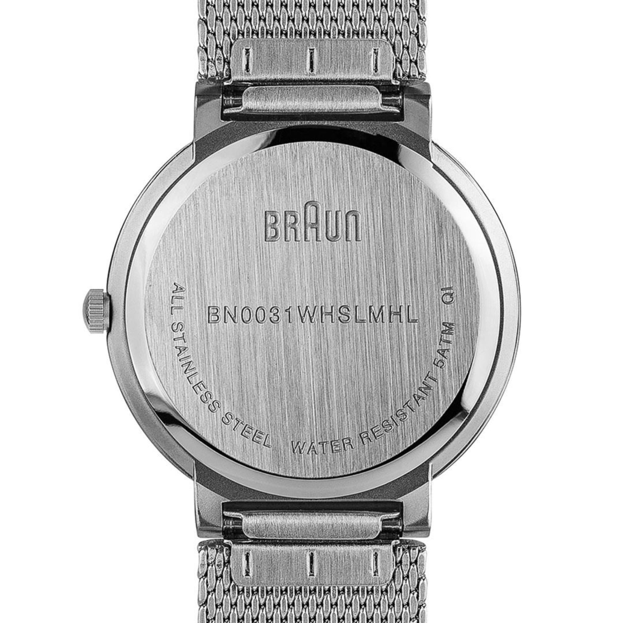 Braun Classic Silver Dial Steel Mesh Strap Women's Watch BN0031WHSLMHL