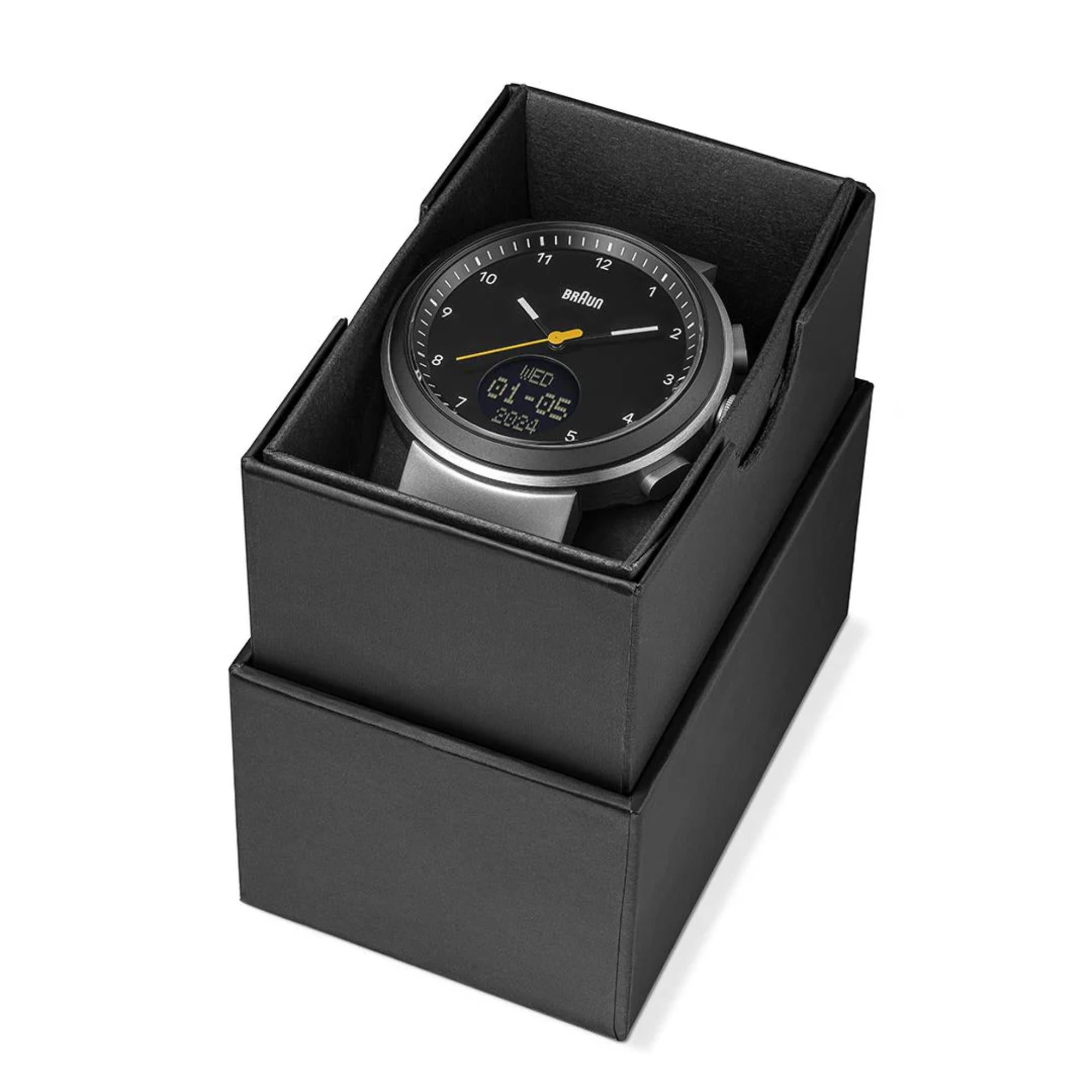 Braun Step Watch Black Dial Silicone Strap Unisex Watch BN0299NBKBKG