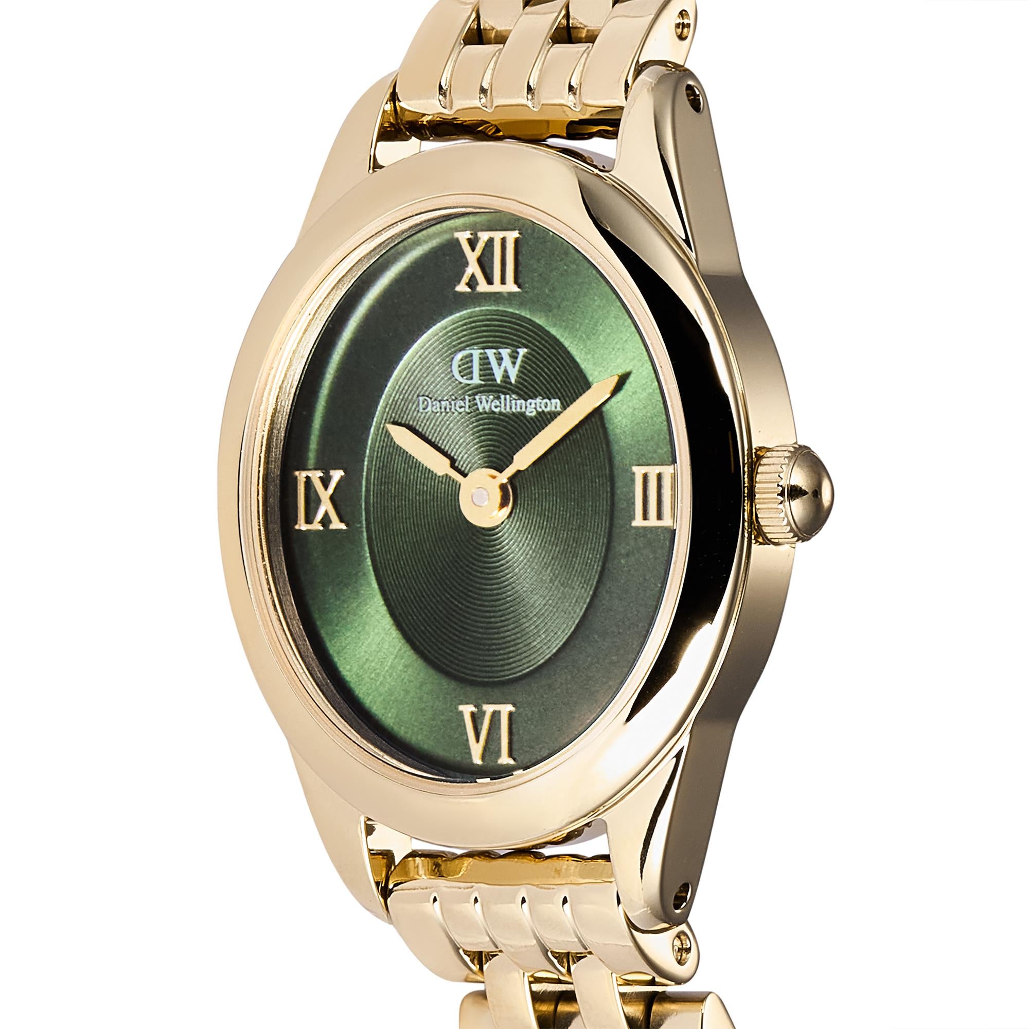 Daniel Wellington Ophelia Mini Beans Emerald Green Dial Stainless Steel Strap Women's Watch DW00100804