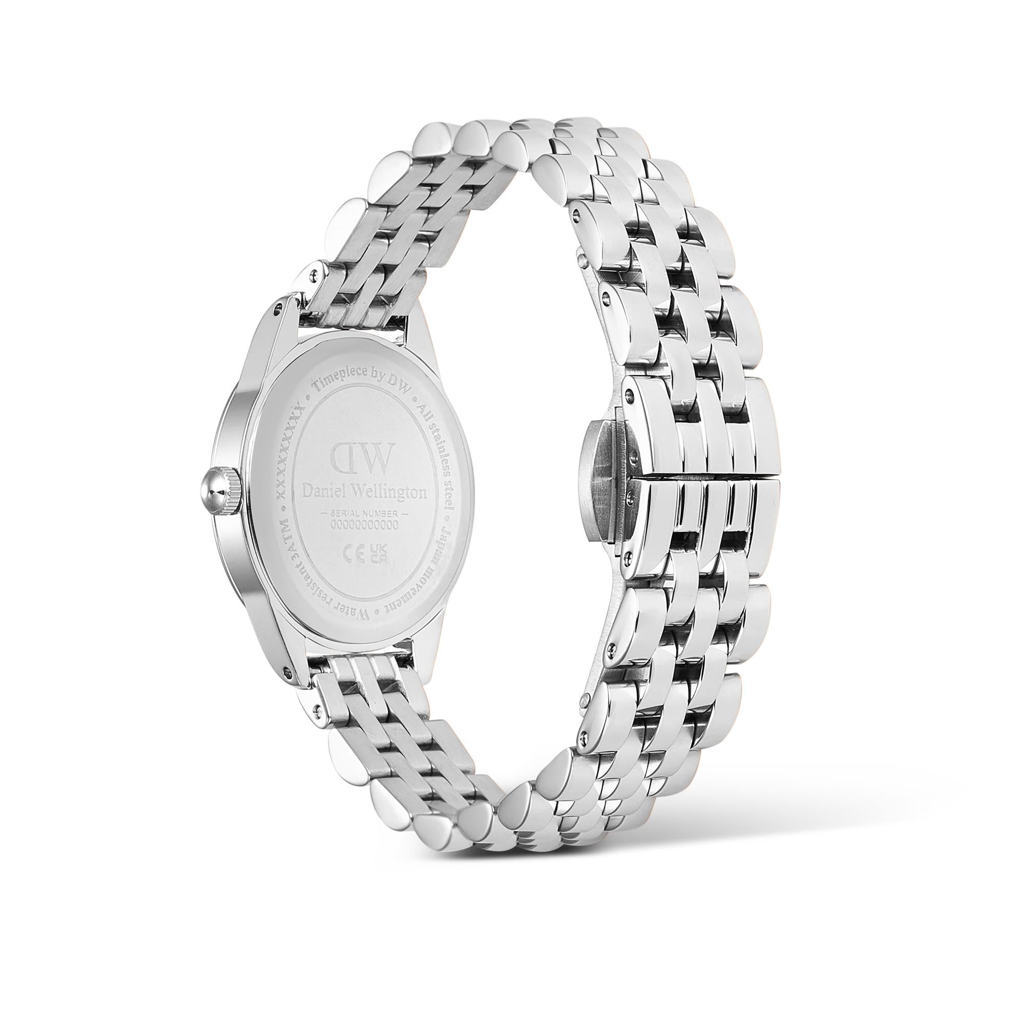Daniel Wellington Ophelia Mini Beans Ice Blue Dial Stainless Steel Strap Women's Watch DW00100809