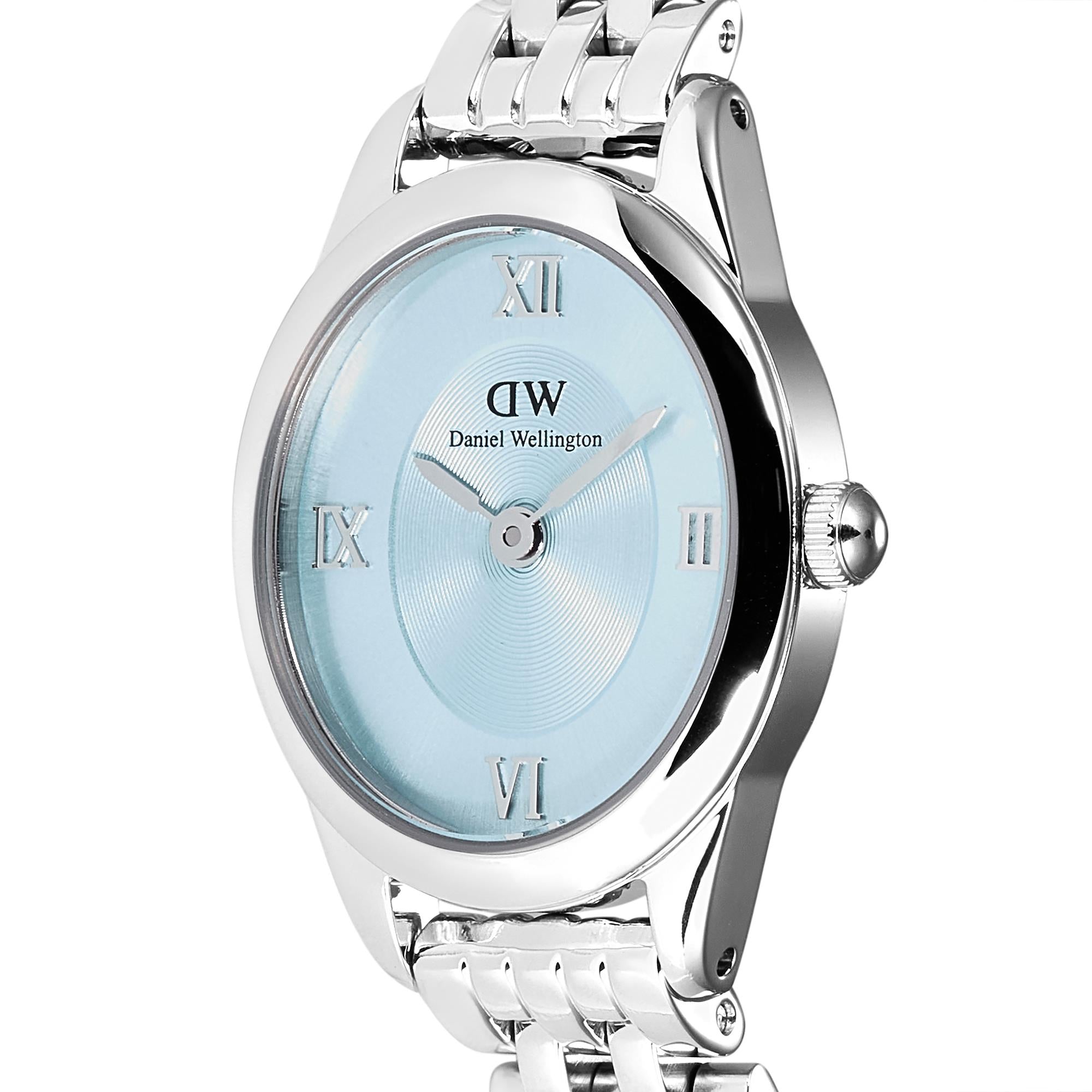 Daniel Wellington Ophelia Mini Beans Ice Blue Dial Stainless Steel Strap Women's Watch DW00100809