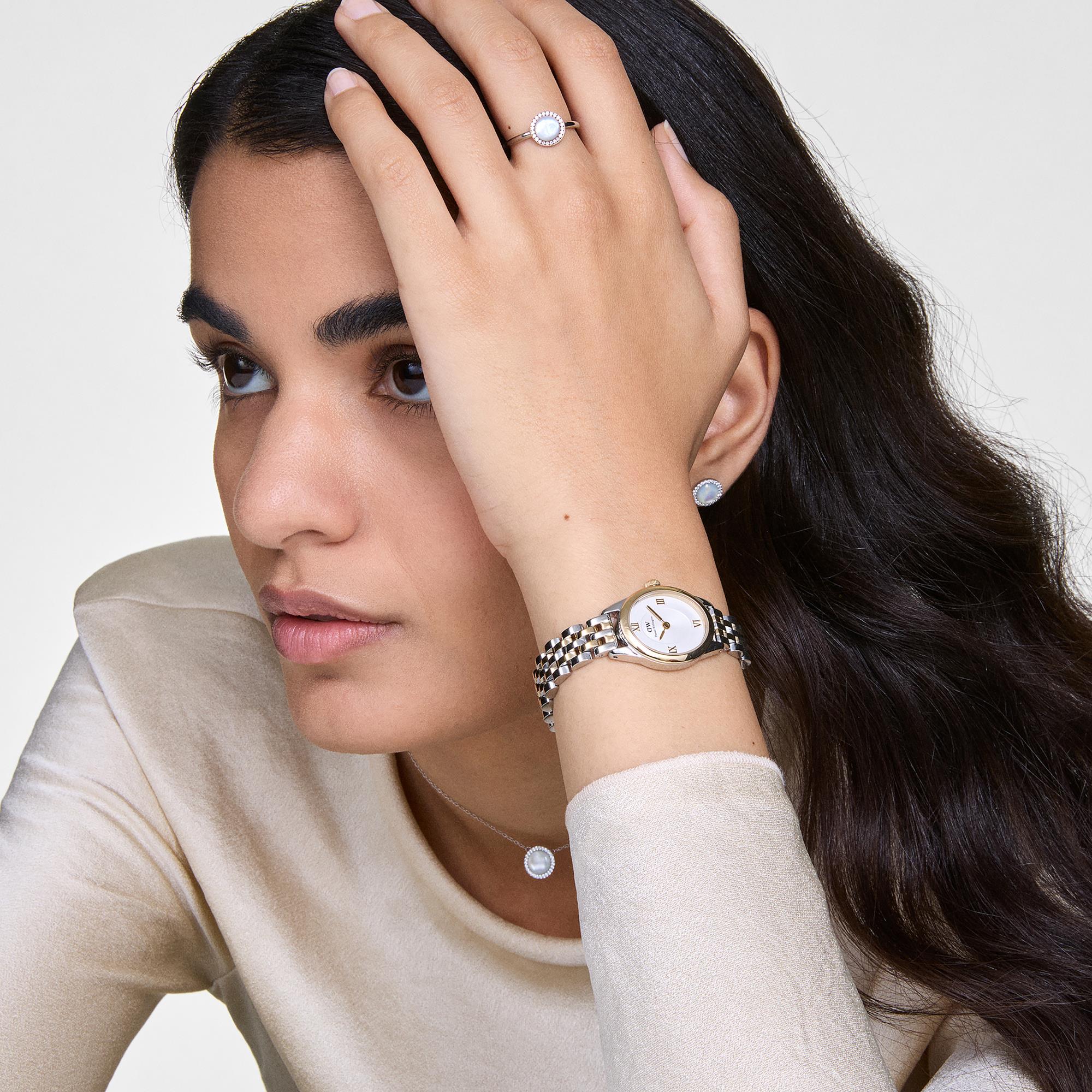 Daniel Wellington Ophelia Mini Beans White Dial Stainless Steel Women's Watch DW00100811