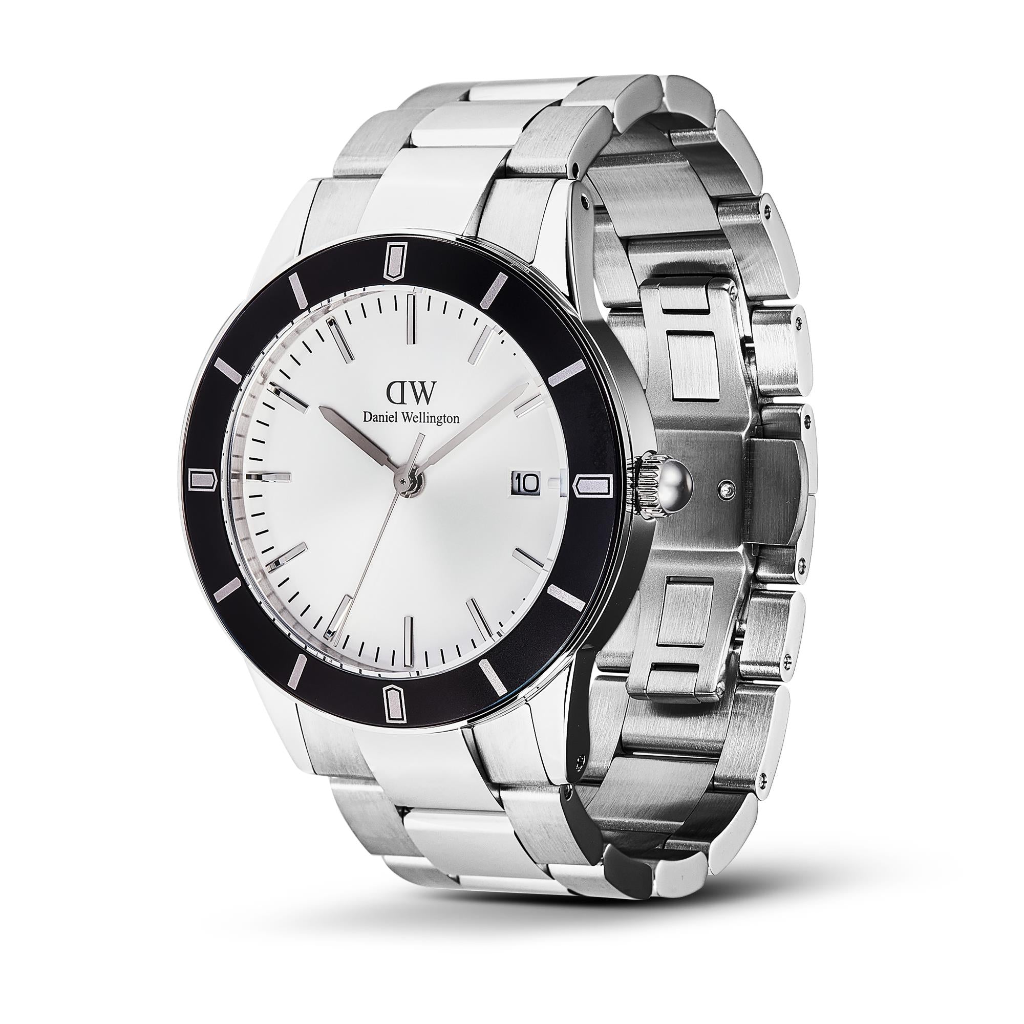 Daniel Wellington Iconic Paradigma White Dial Stainless Steel Strap Men's Watch DW00100819