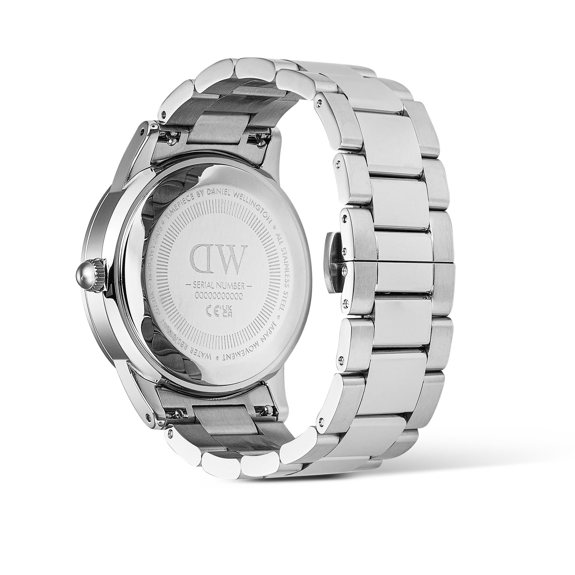 Daniel Wellington Iconic Paradigma White Dial Stainless Steel Strap Men's Watch DW00100819