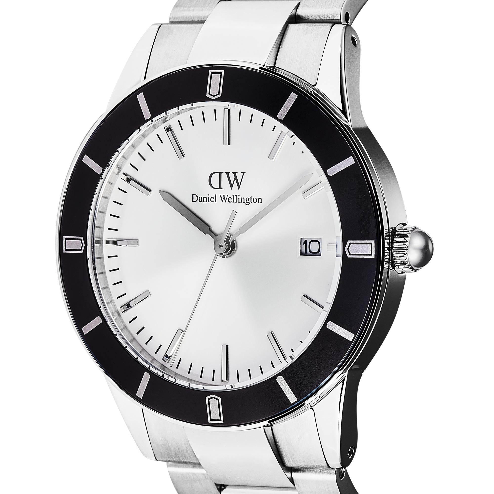 Daniel Wellington Iconic Paradigma White Dial Stainless Steel Strap Men's Watch DW00100819